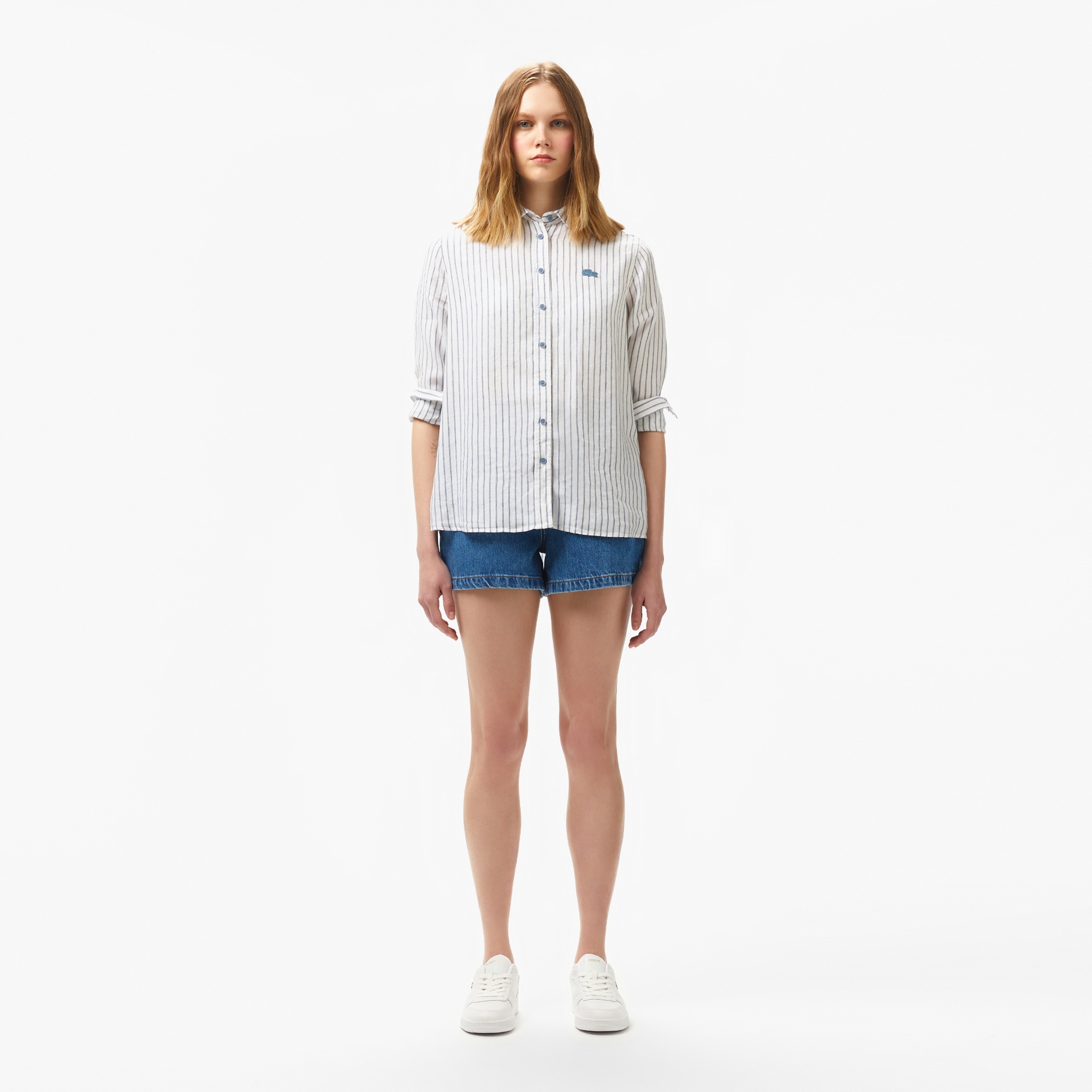 Lacoste Kadın Regular Fit Denim Koyu Mavi Şort