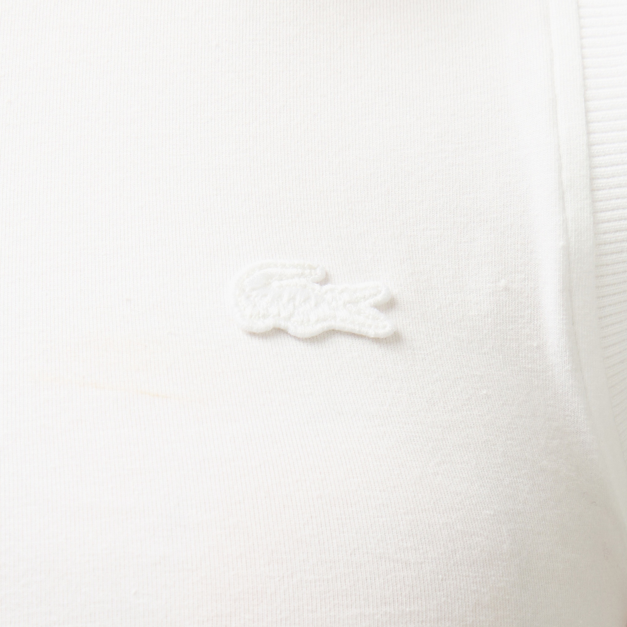 Lacoste Kadın Slim Fit Kolsuz Bisiklet Yaka Beyaz T-Shirt