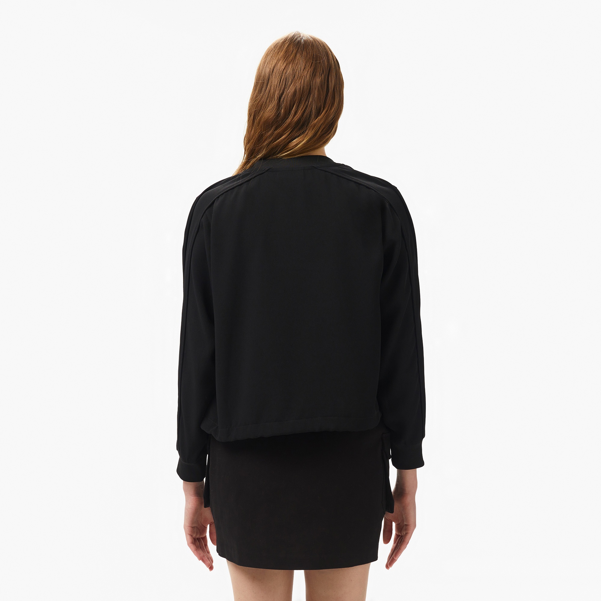 Lacoste Kadın Regular Fit Hakim Yaka Siyah Gömlek