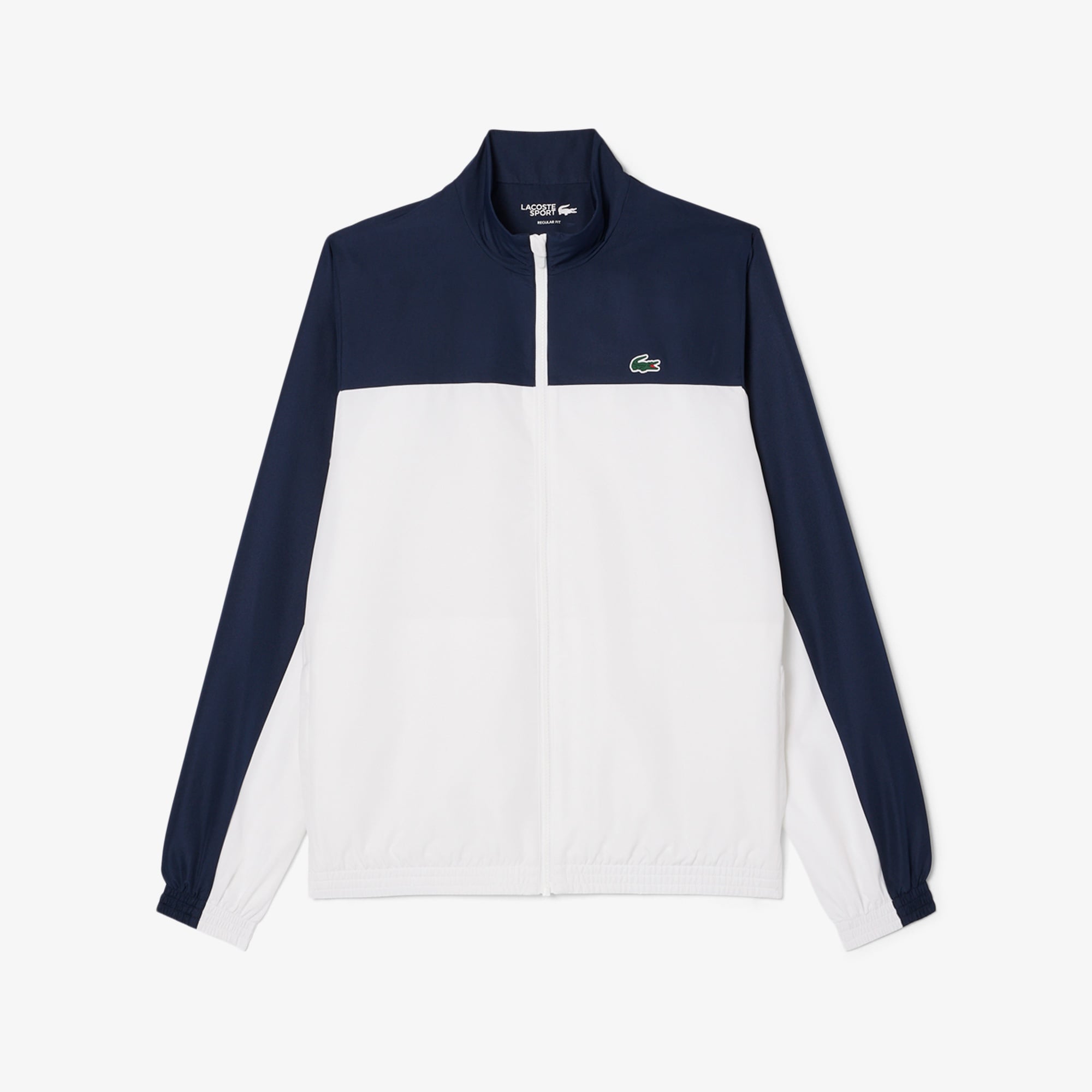 Erkek Regular Fit Fermuarlı Renk Bloklu Beyaz Eşofman Takımı