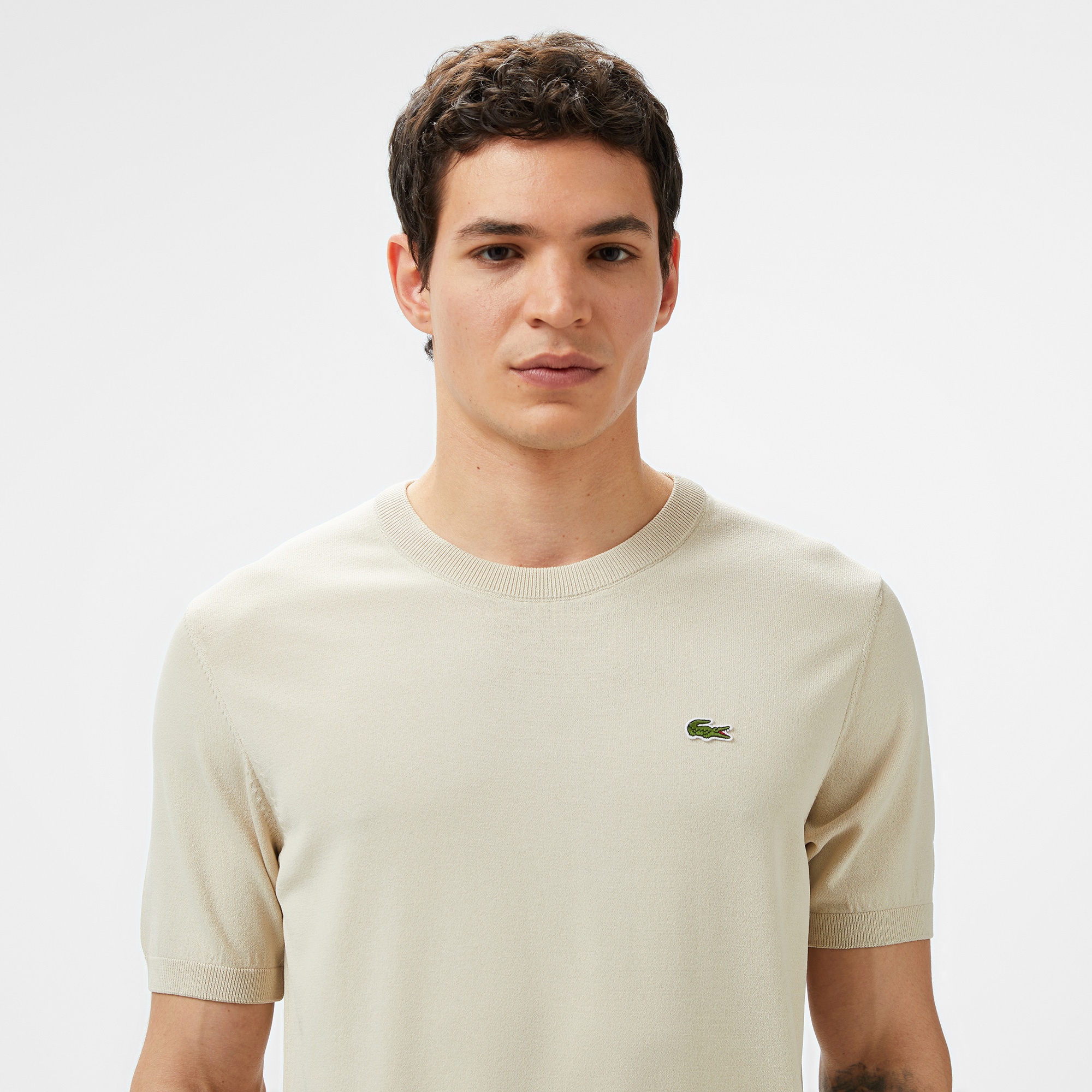 Lacoste Erkek Regular Fit Bej Triko