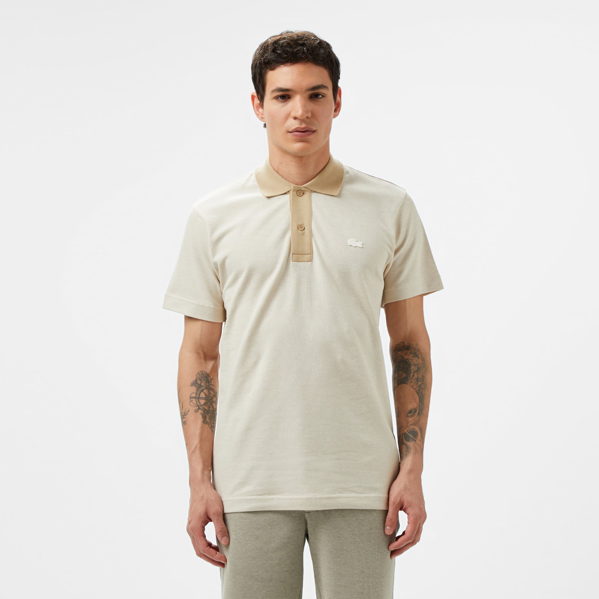 Erkek Oversize Fit Bej Polo