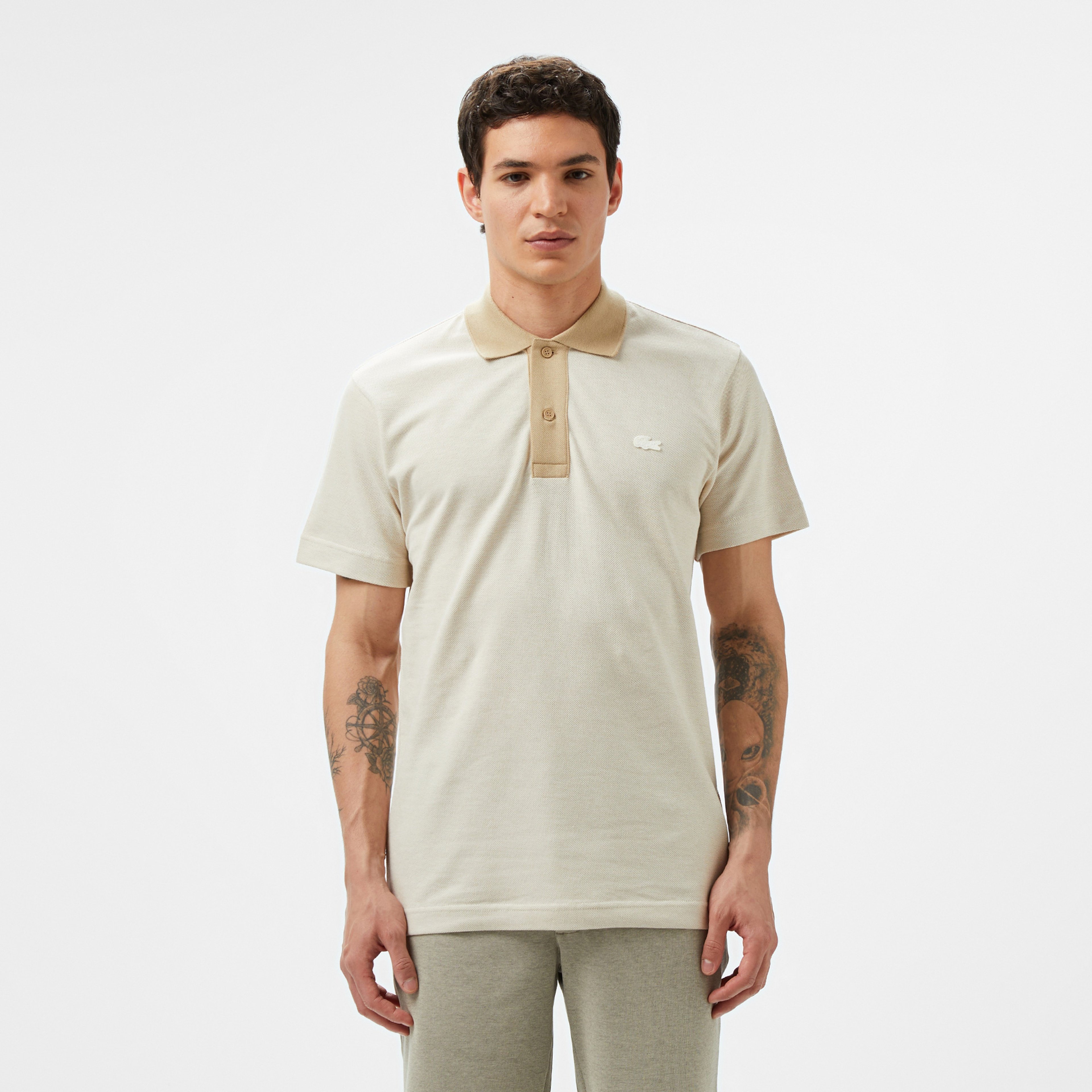 Erkek Oversize Fit Bej Polo