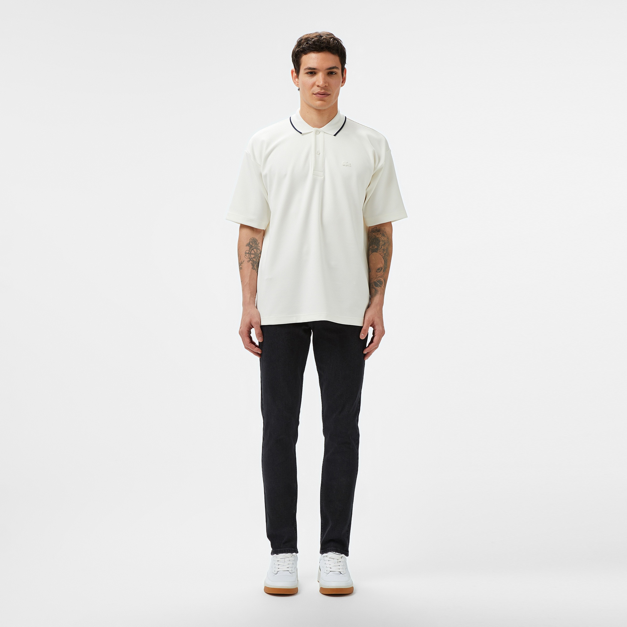 Lacoste Erkek Oversize Fit Beyaz Polo