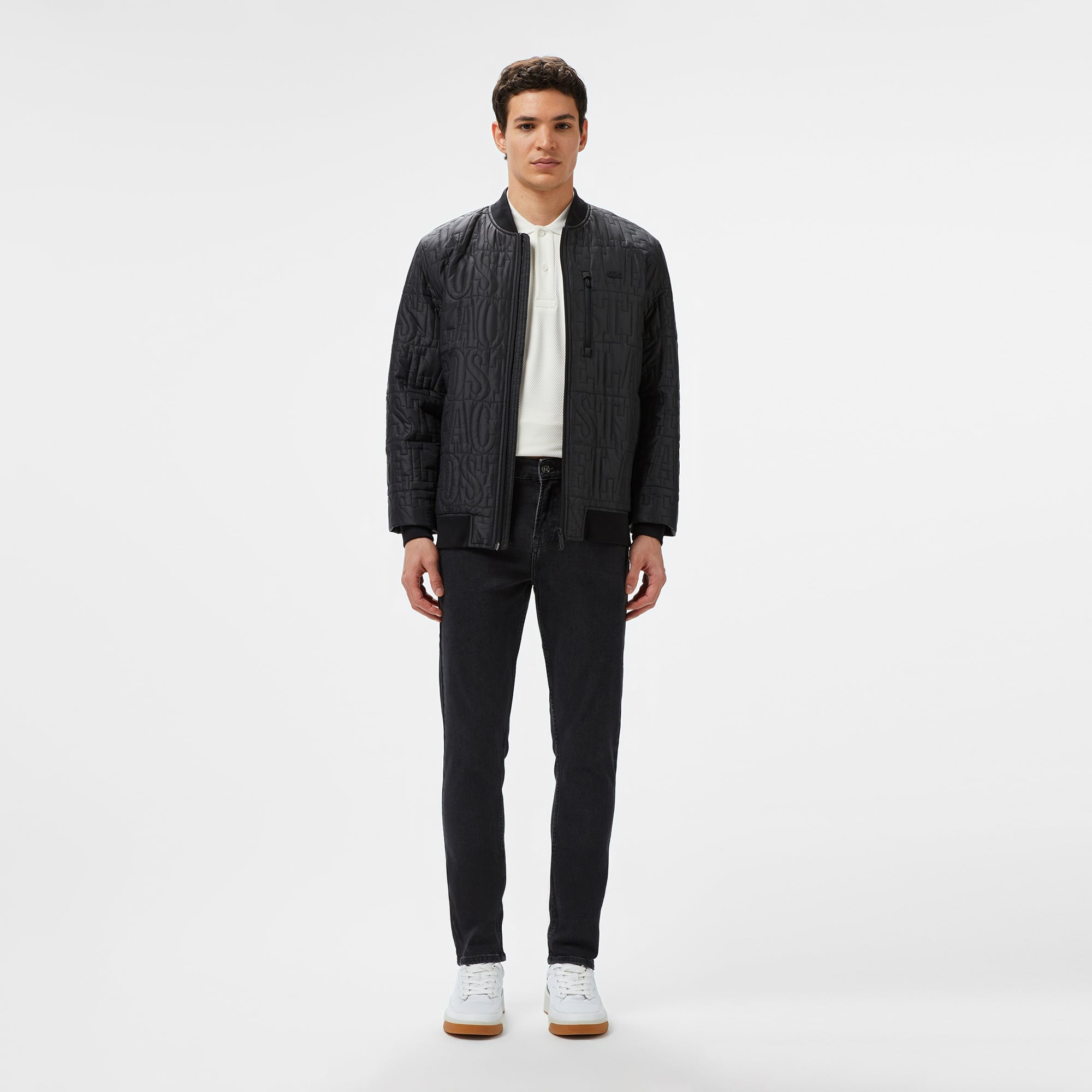 Lacoste Erkek Regular Fit Dik Yaka Kapitone Siyah Mont