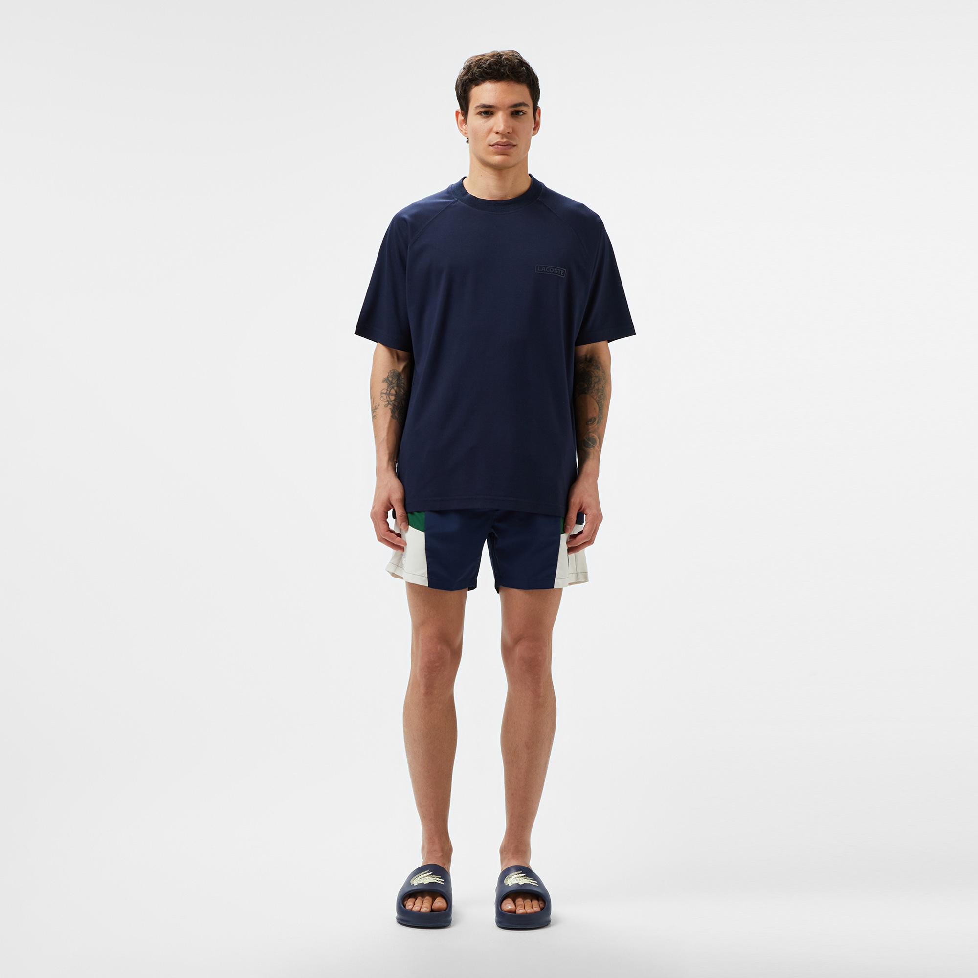 Lacoste Erkek Oversize Fit Bisiklet Yaka Lacivert T-Shirt