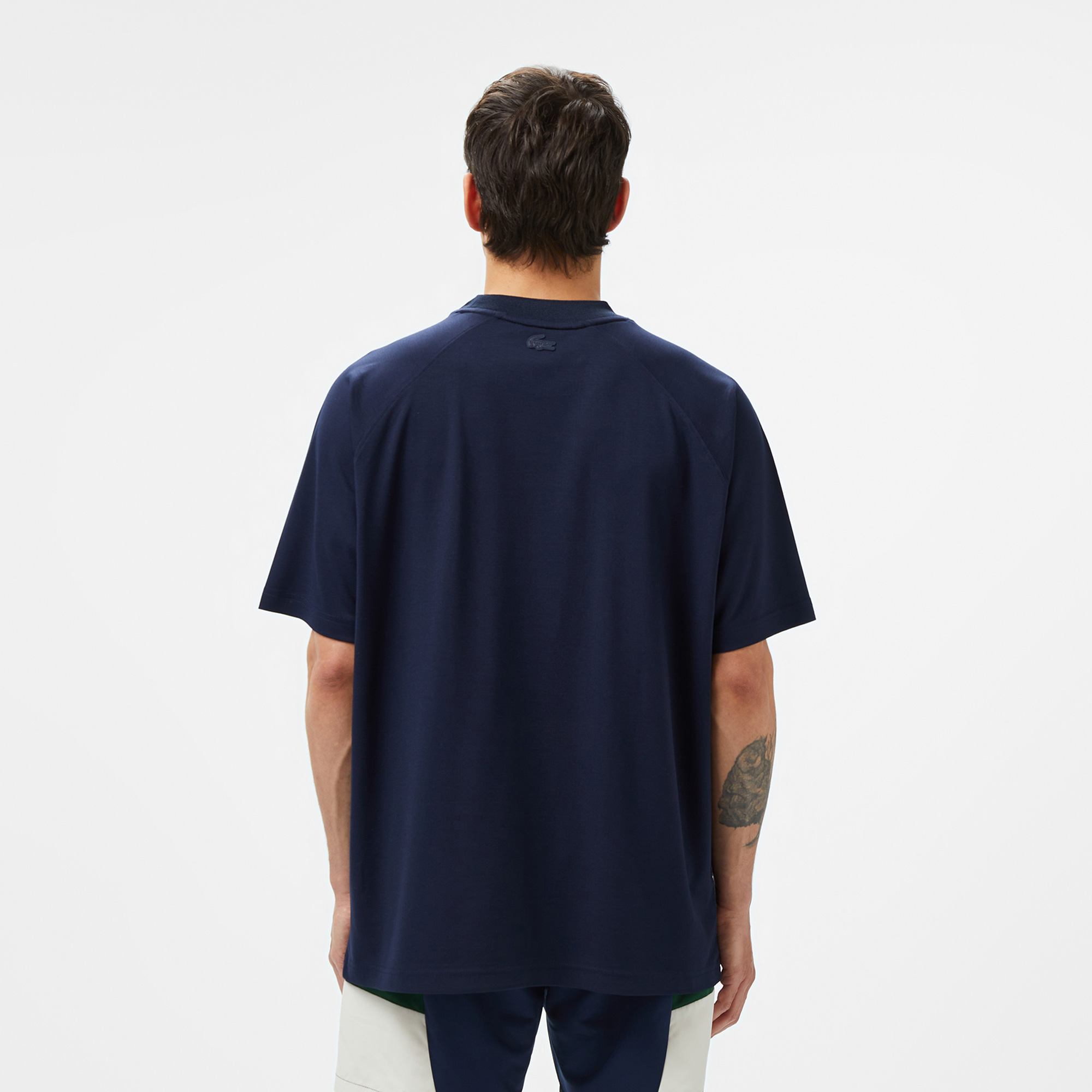 Lacoste Erkek Oversize Fit Bisiklet Yaka Lacivert T-Shirt TH0526