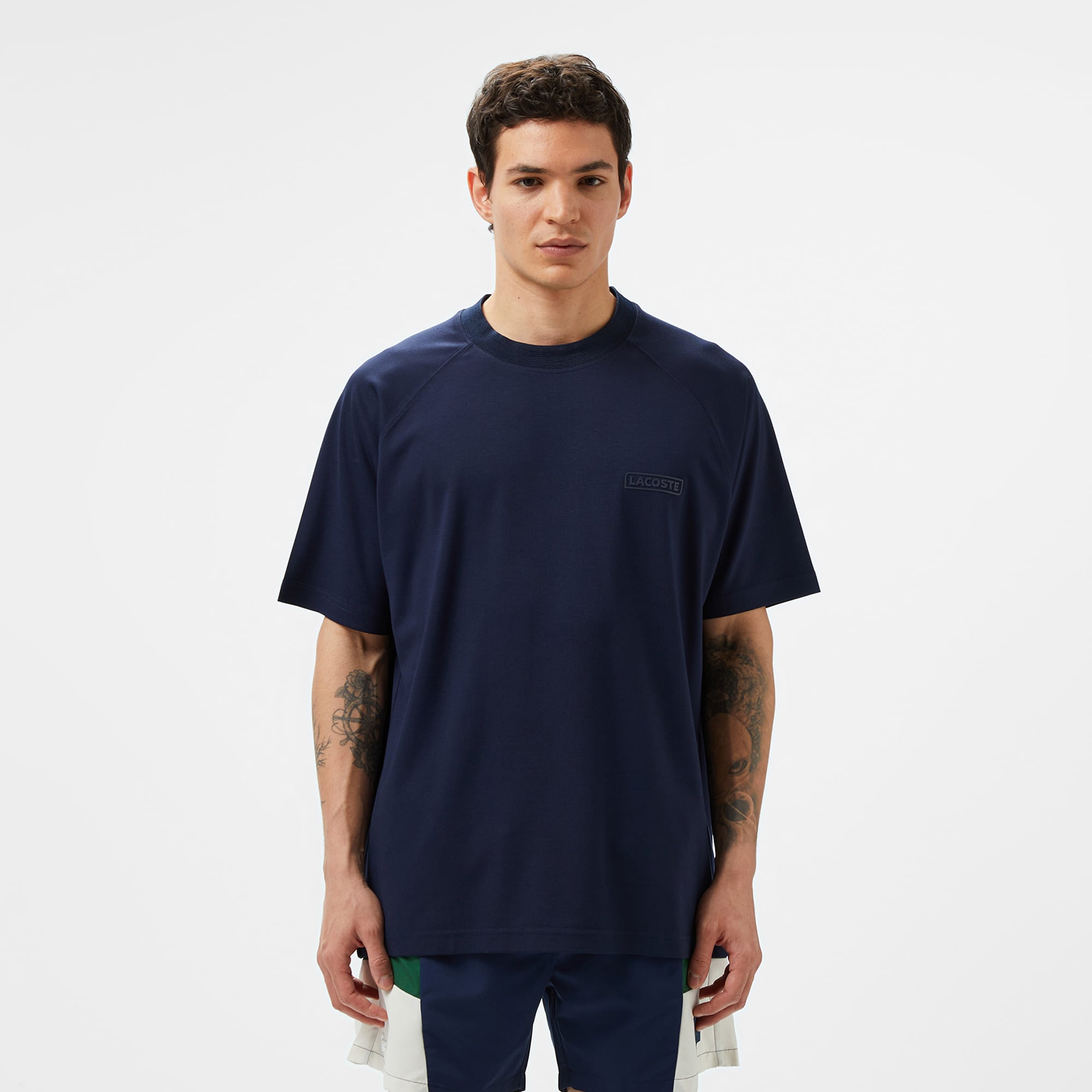 Lacoste Erkek Oversize Fit Bisiklet Yaka Lacivert T-Shirt TH0526