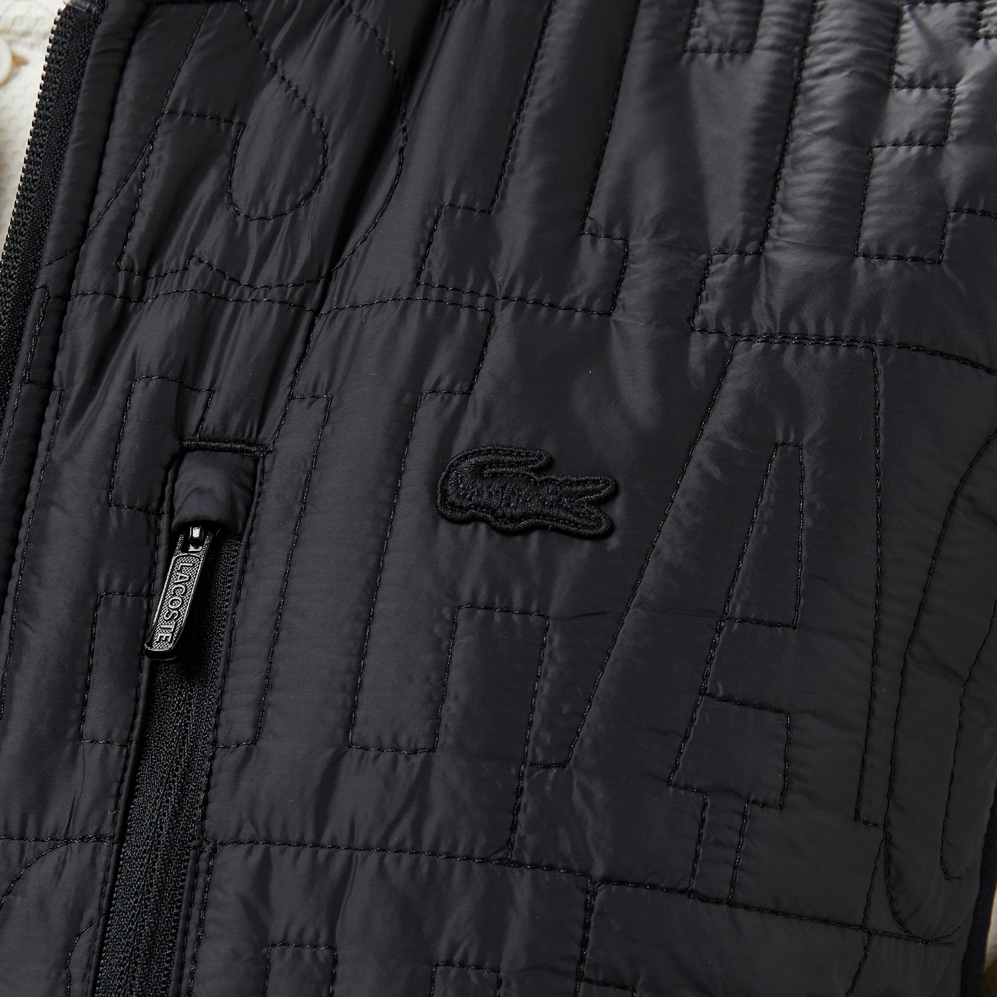 Lacoste Erkek Regular Fit Dik Yaka Kapitone Siyah Yelek