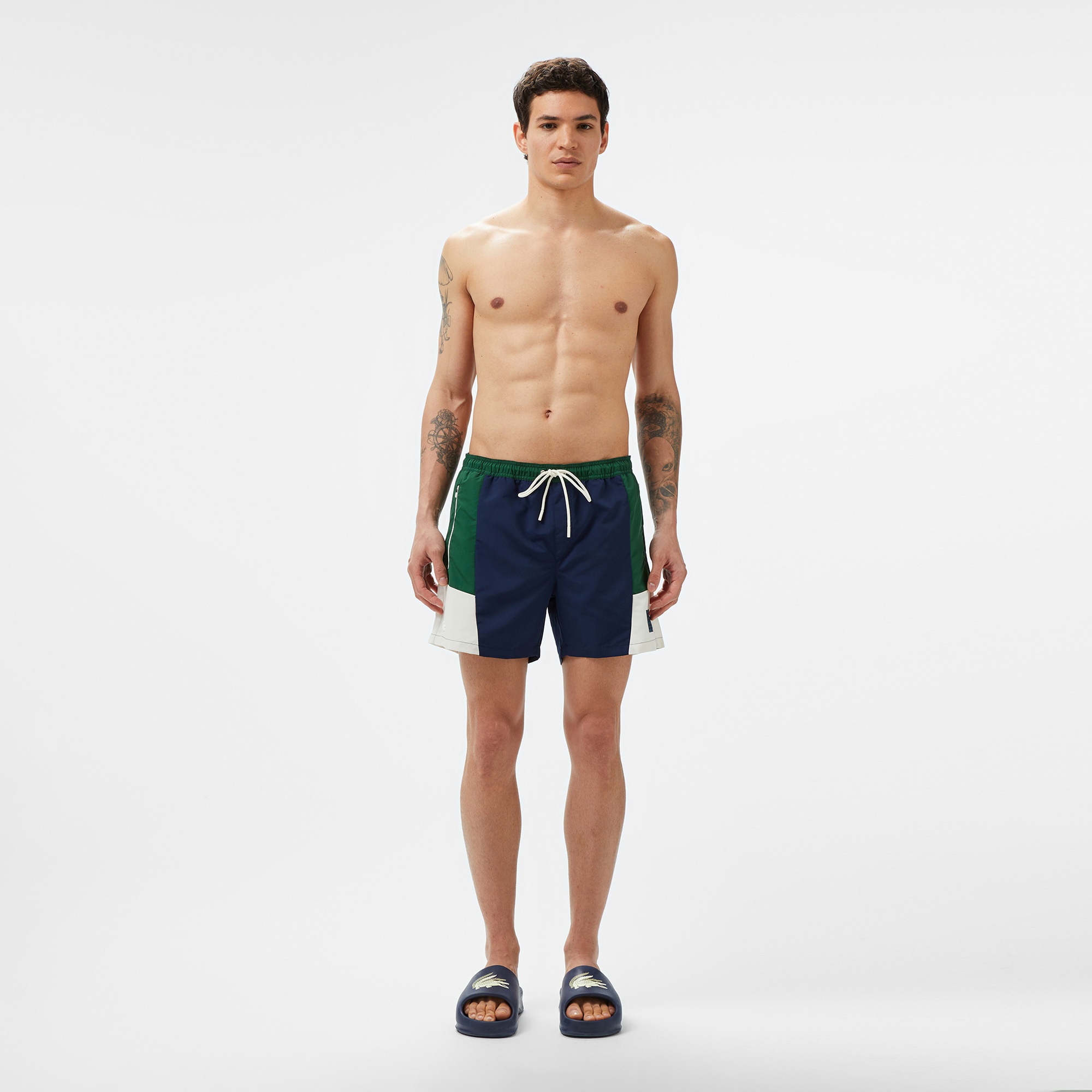 Lacoste Erkek Renk Bloklu Lacivert Mayo