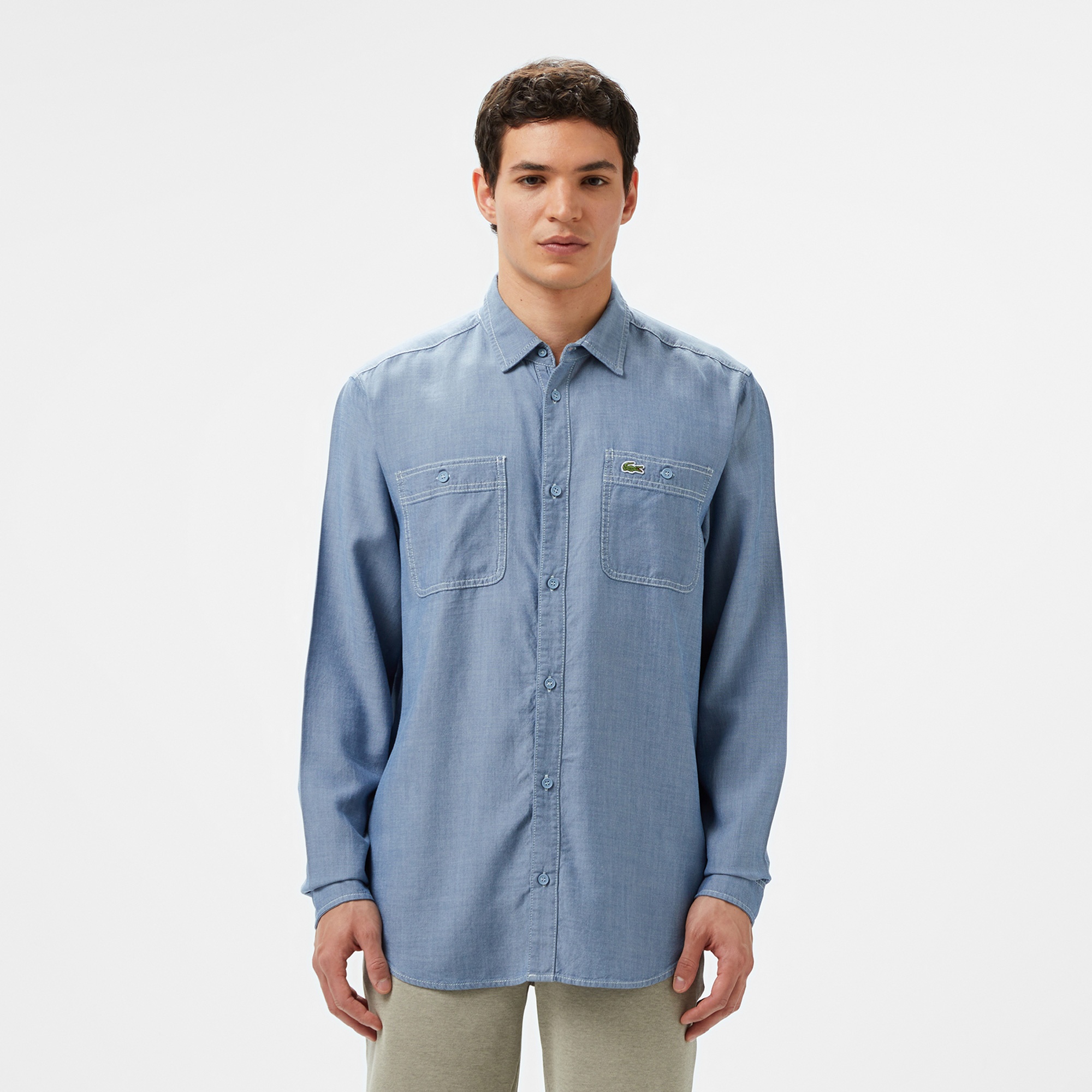 Lacoste Erkek Regular Fit Liyosel Mavi Gömlek