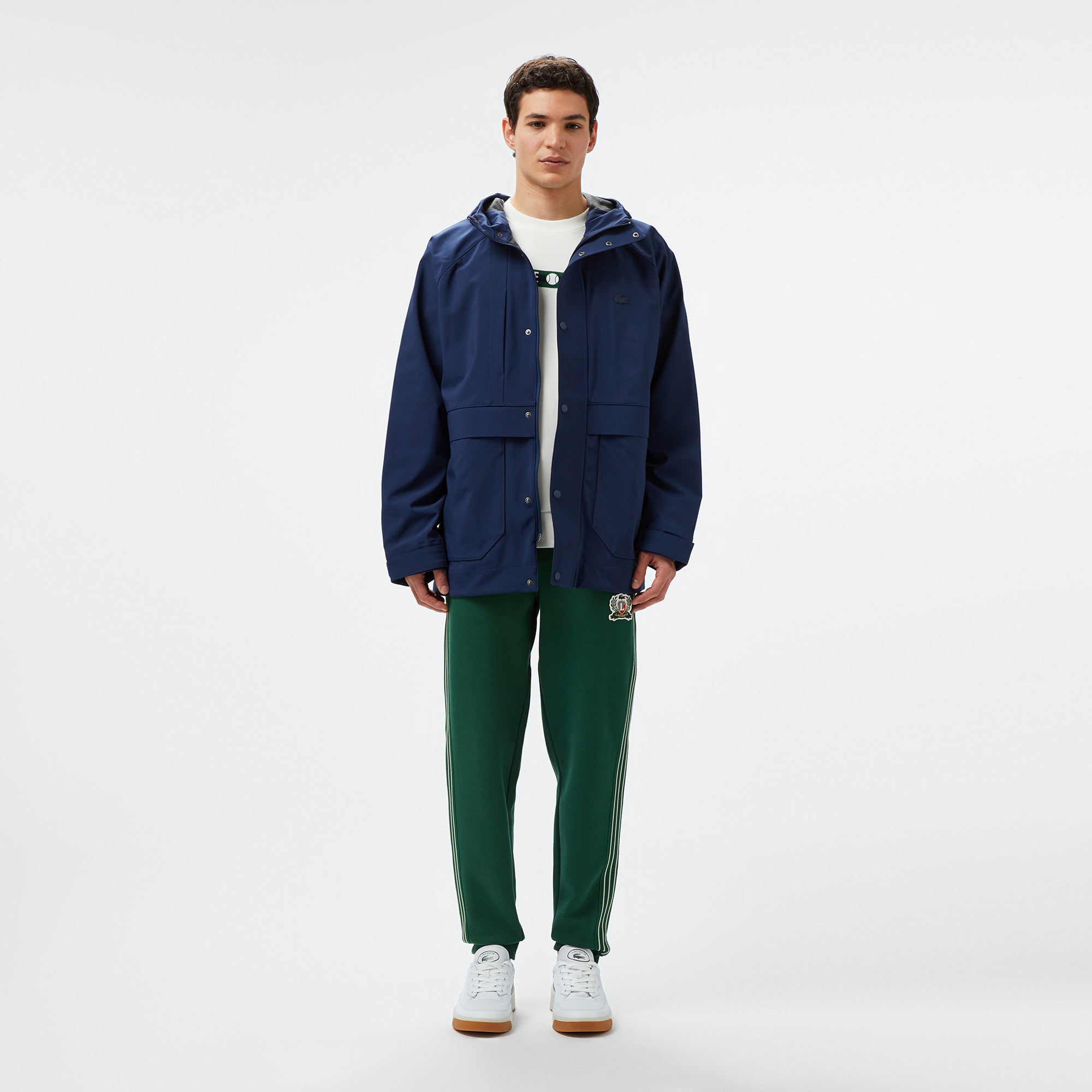 Lacoste Erkek Regular Fit Kapüşonlu Lacivert Yağmurluk