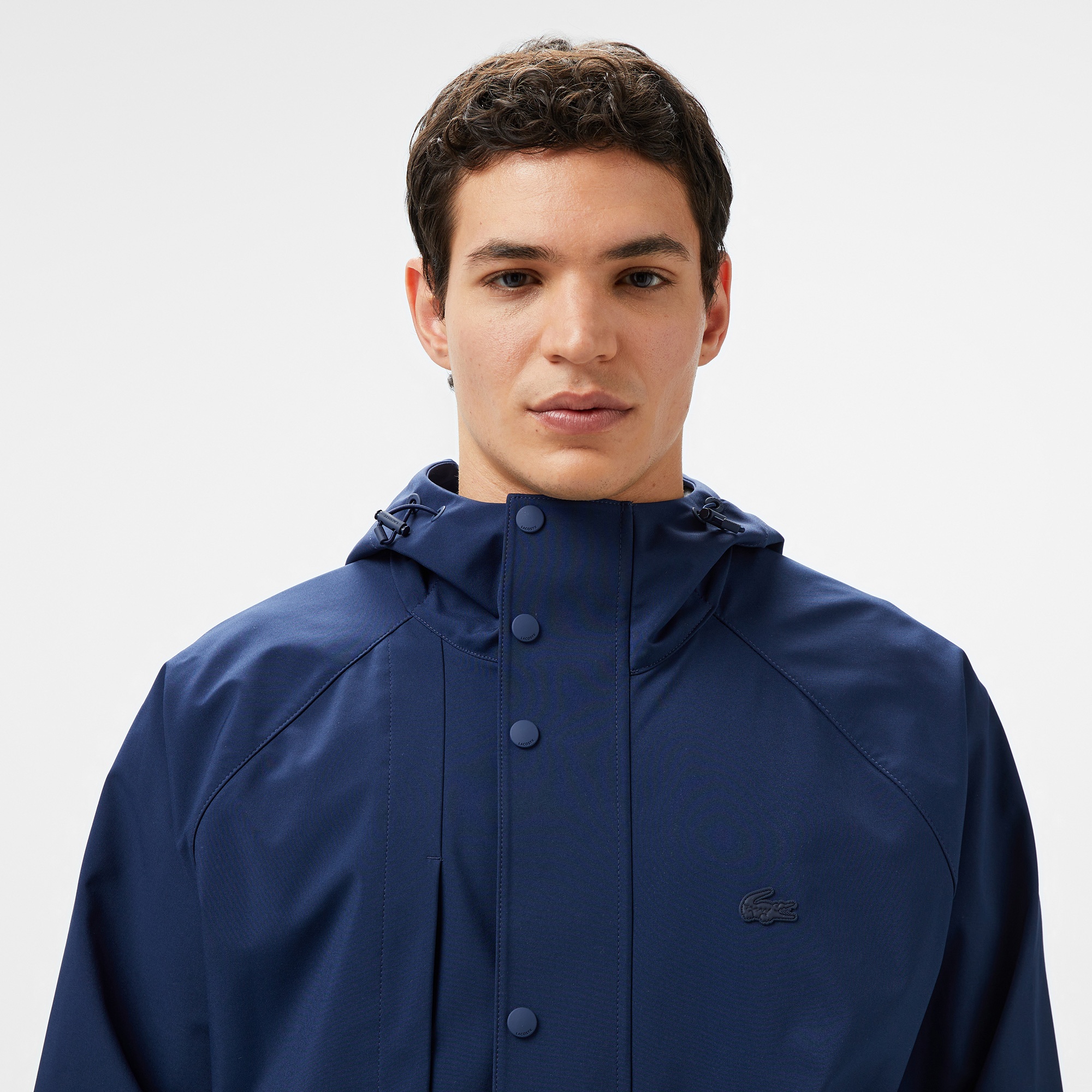 Lacoste Erkek Regular Fit Kapüşonlu Lacivert Yağmurluk