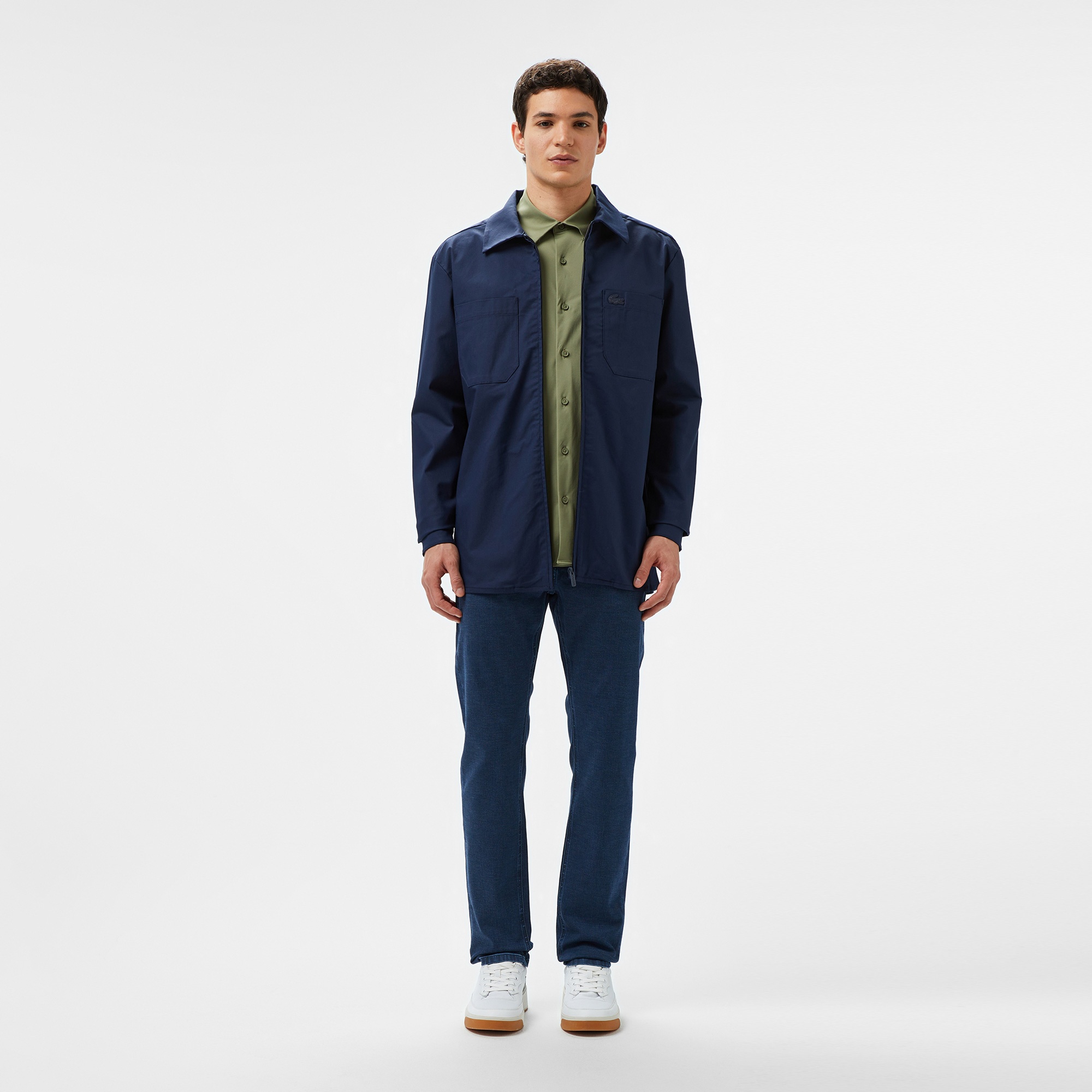 Lacoste Erkek Regular Fit Gömlek Yaka Lacivert Ceket