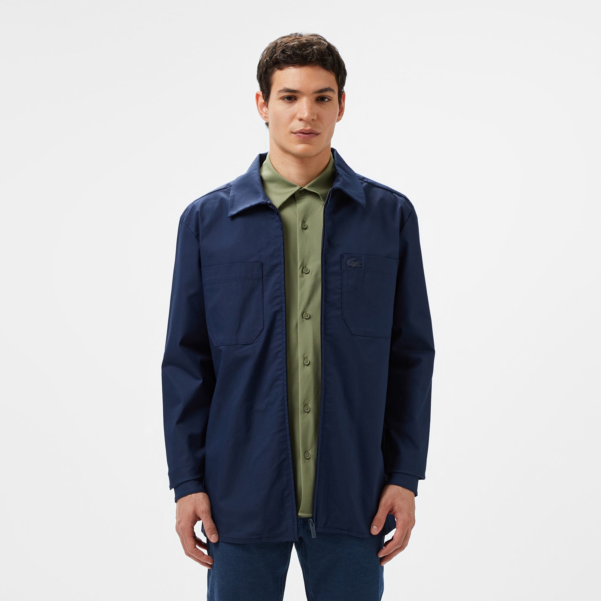 Lacoste Erkek Regular Fit Gömlek Yaka Lacivert Ceket