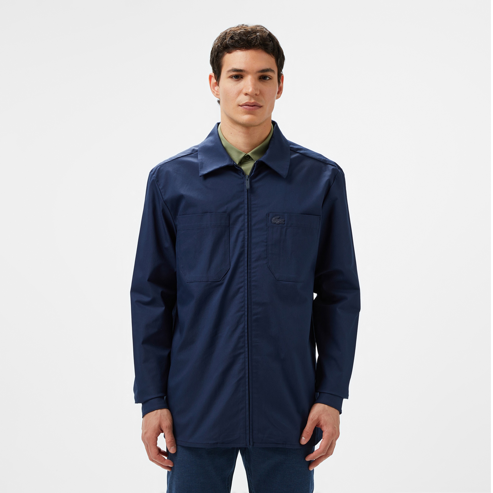 Lacoste Erkek Regular Fit Gömlek Yaka Lacivert Ceket