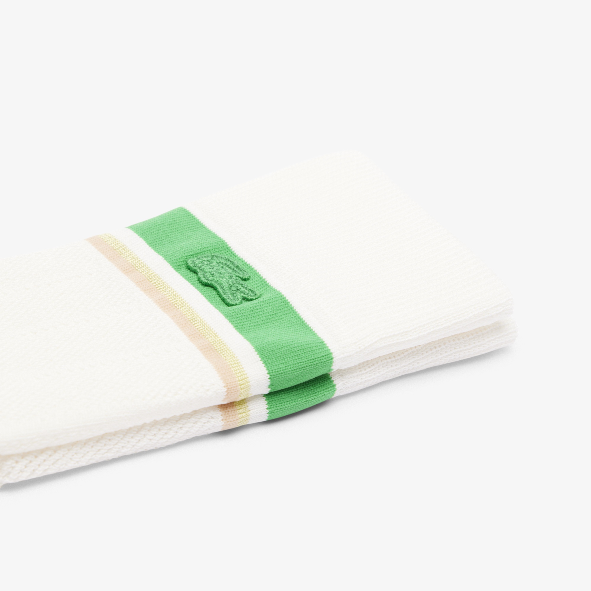 SS25 RUNWAY Erkek Çizgili Beyaz Çorap