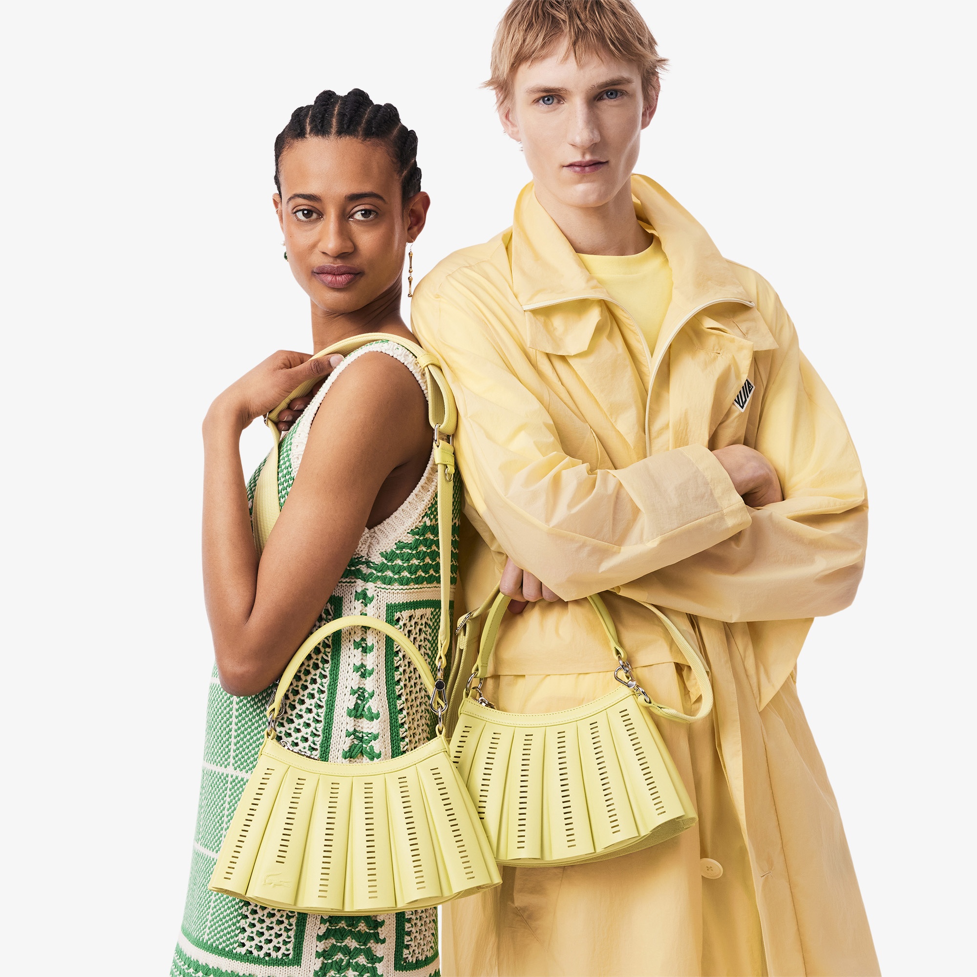 SS25 RUNWAY Small Lenglen Unisex Deri Sarı Omuz Çantası