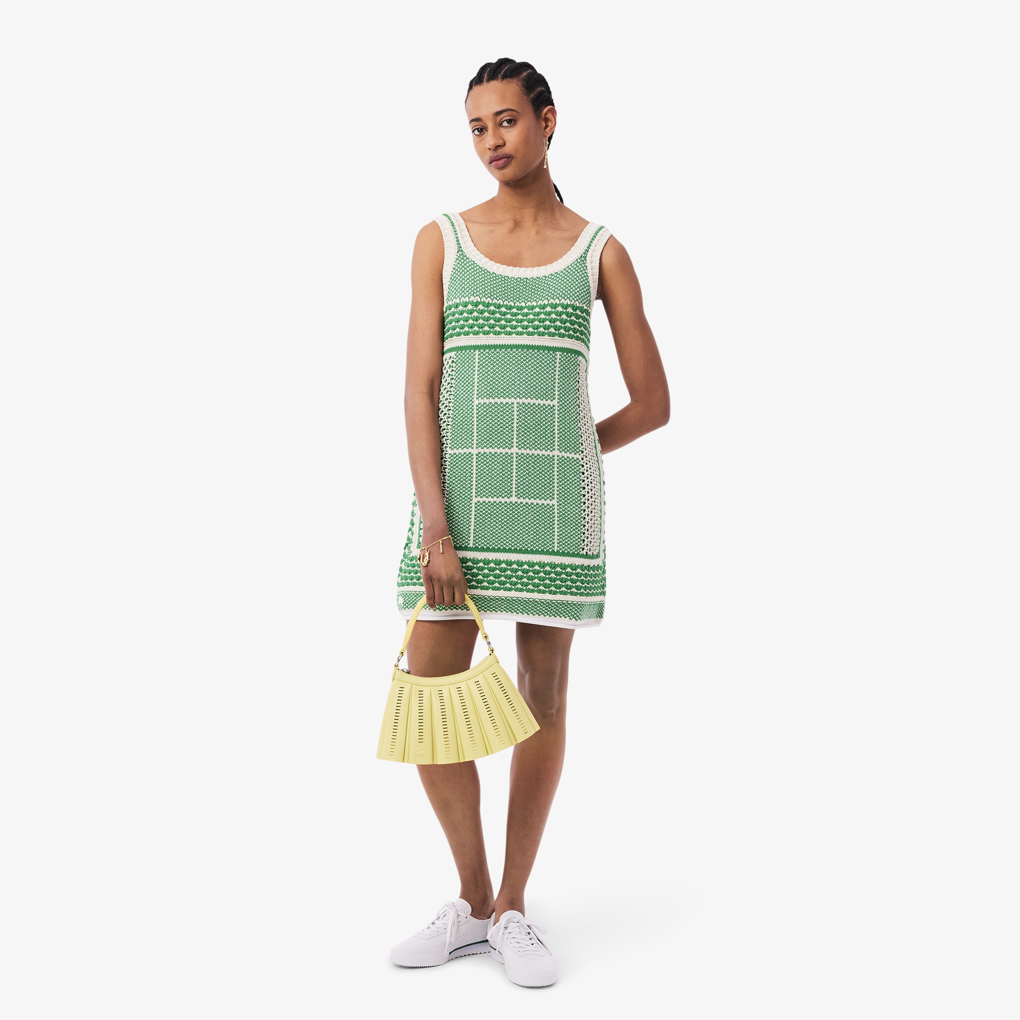 SS25 RUNWAY Small Lenglen Unisex Deri Sarı Omuz Çantası