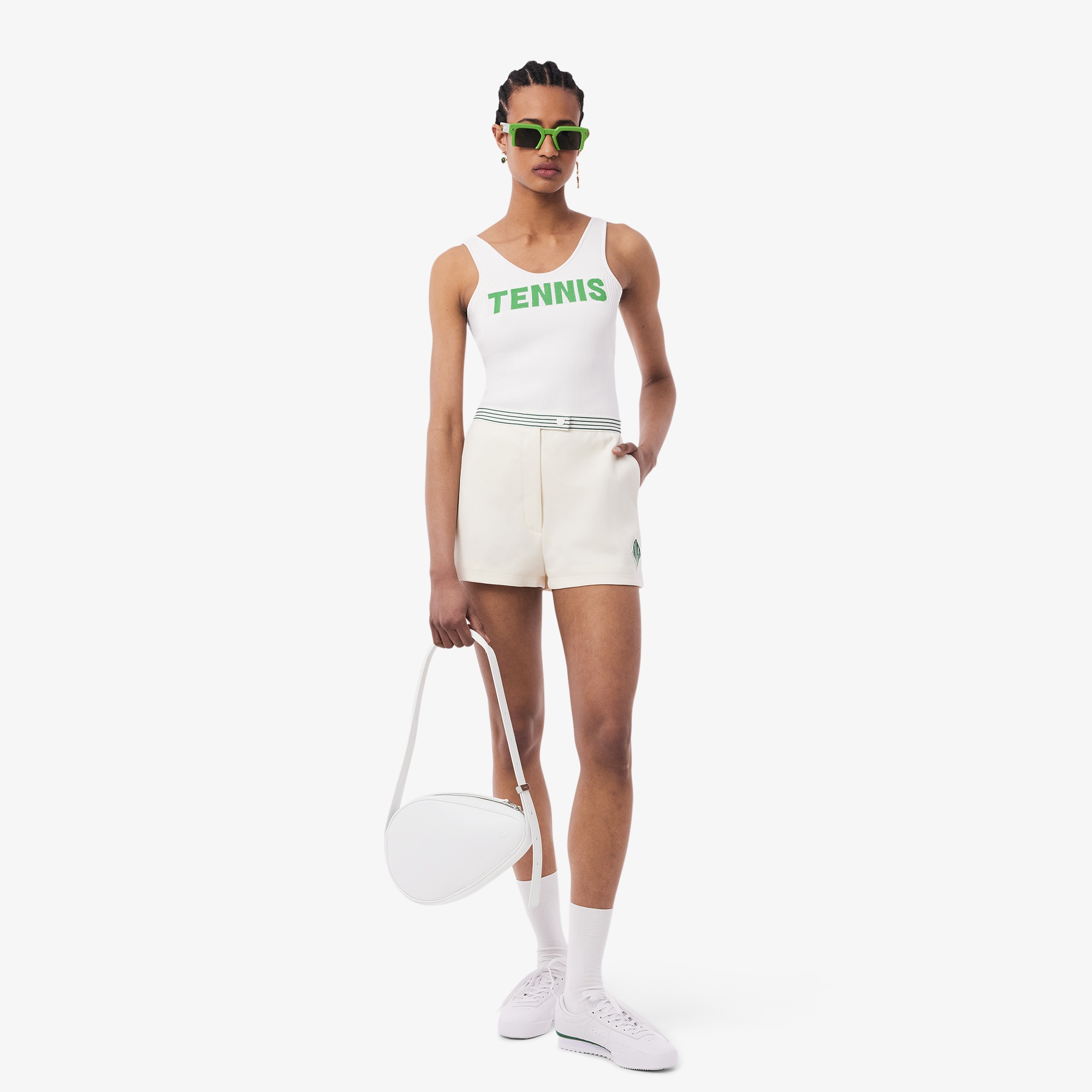 SS25 RUNWAY Hobo Unisex Deri Beyaz Omuz Çantası