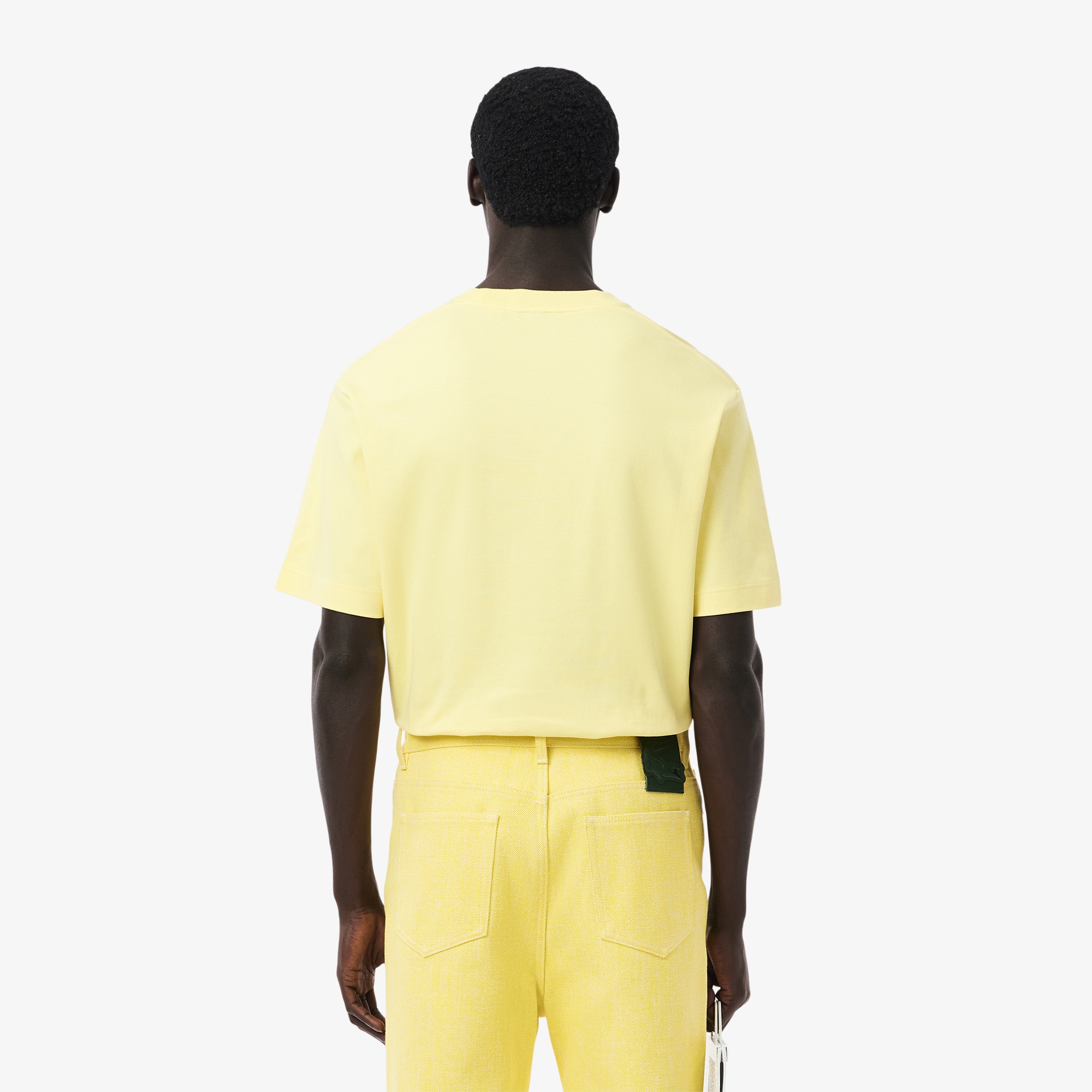 SS25 RUNWAY Erkek Oversize Fit Bisiklet Yaka Sarı T-Shirt