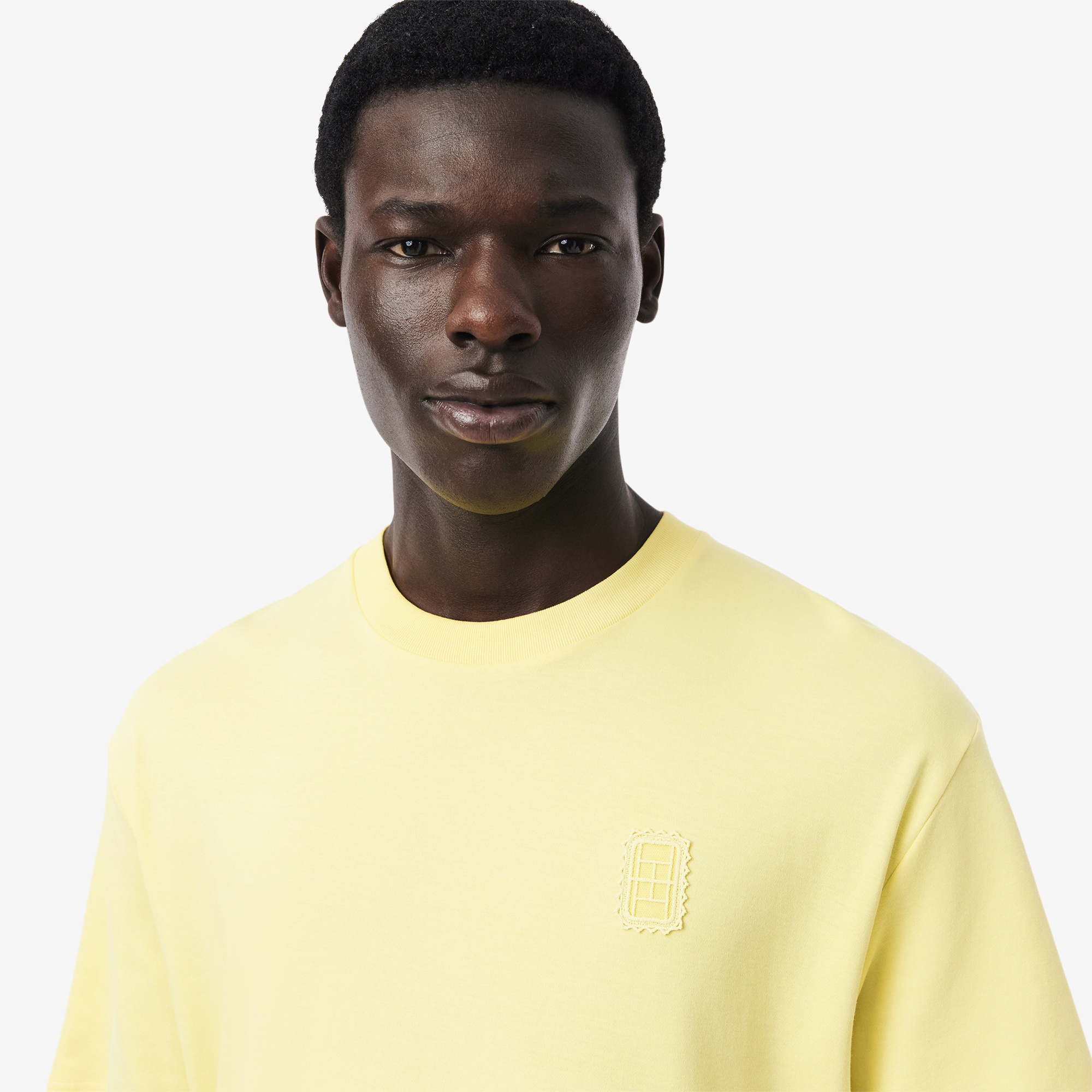 SS25 RUNWAY Erkek Oversize Fit Bisiklet Yaka Sarı T-Shirt