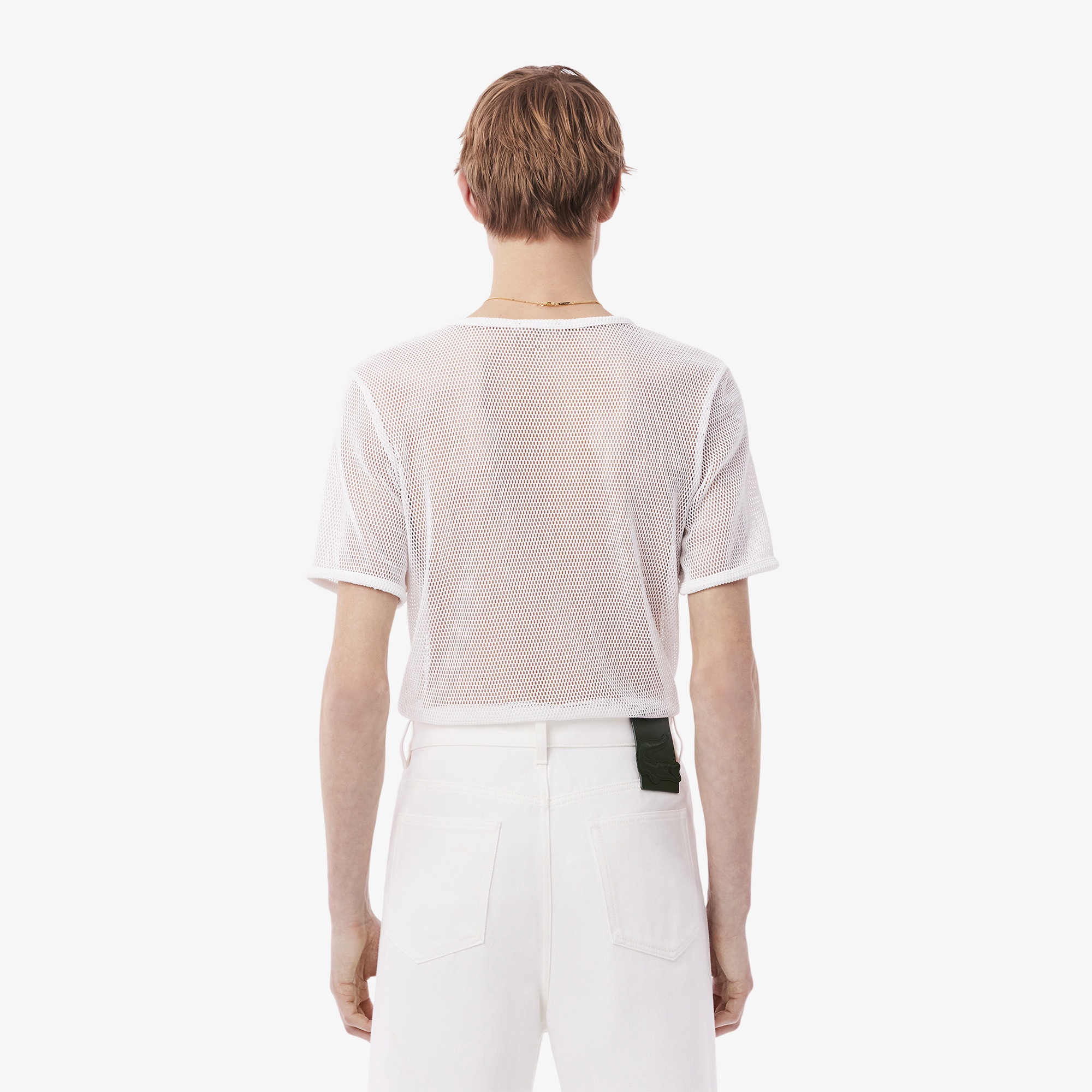 SS25 RUNWAY Erkek Slim Fit Bisiklet Yaka Beyaz T-Shirt