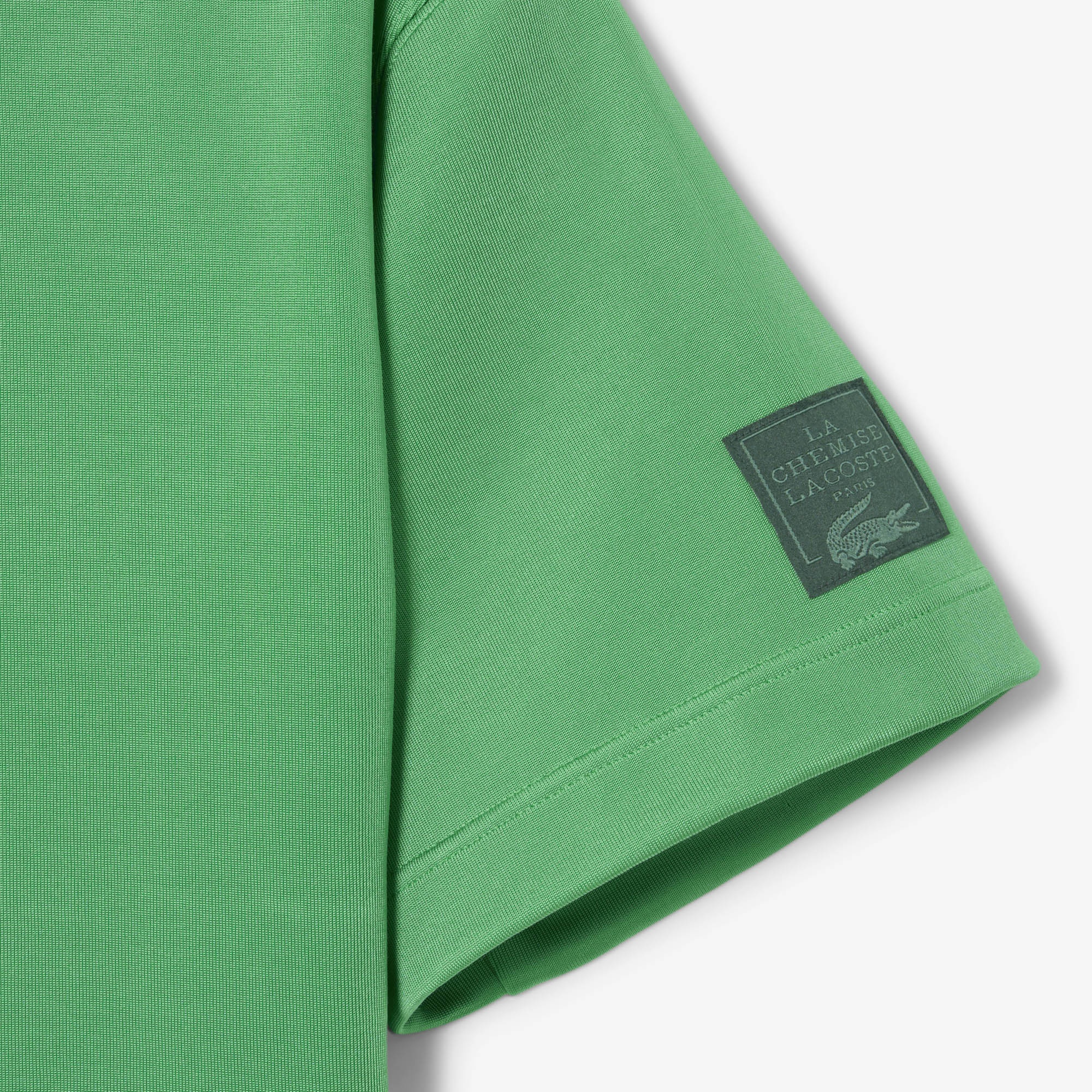 Lacoste SS25 RUNWAY Erkek Oversize Fit Kısa Kollu Bisiklet Yaka Yeşil Sweatshirt