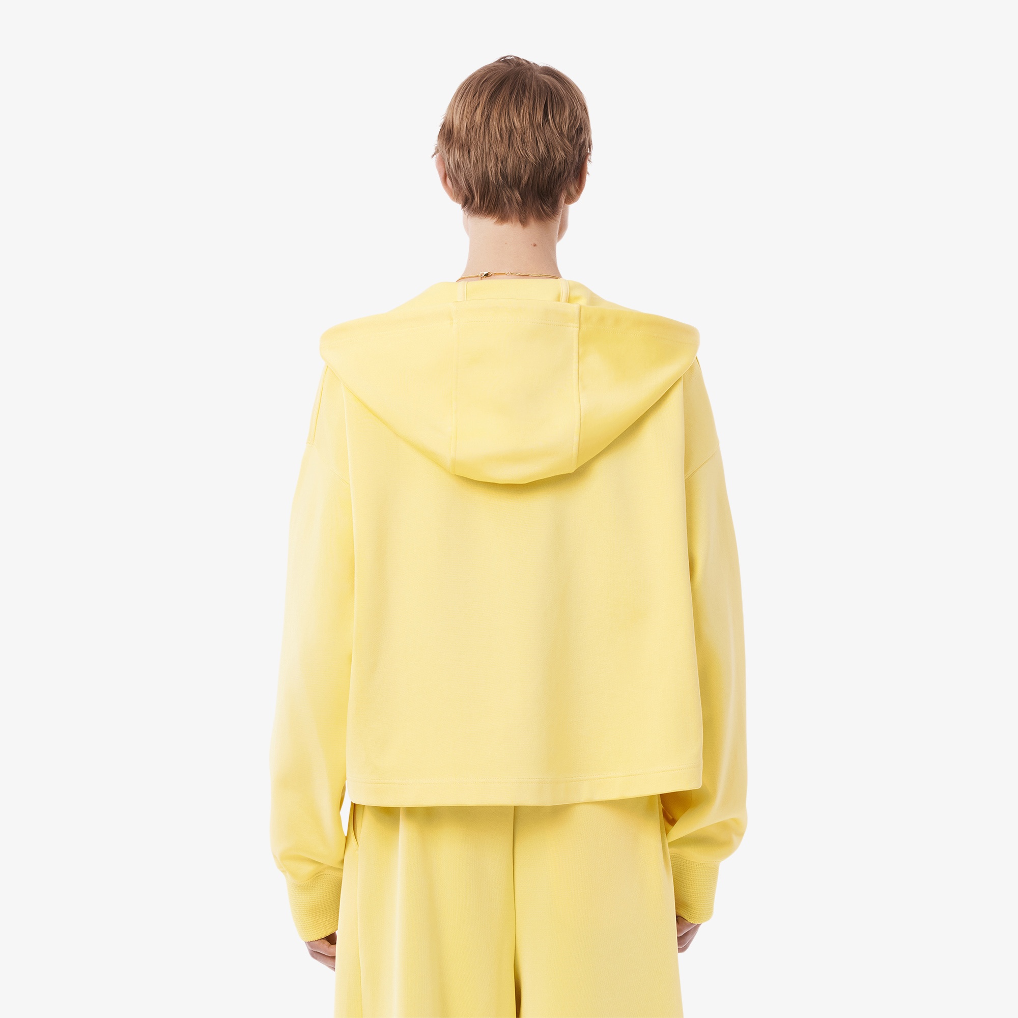 SS25 RUNWAY Erkek Oversize Fit Kapüşonlu Sarı Sweatshirt