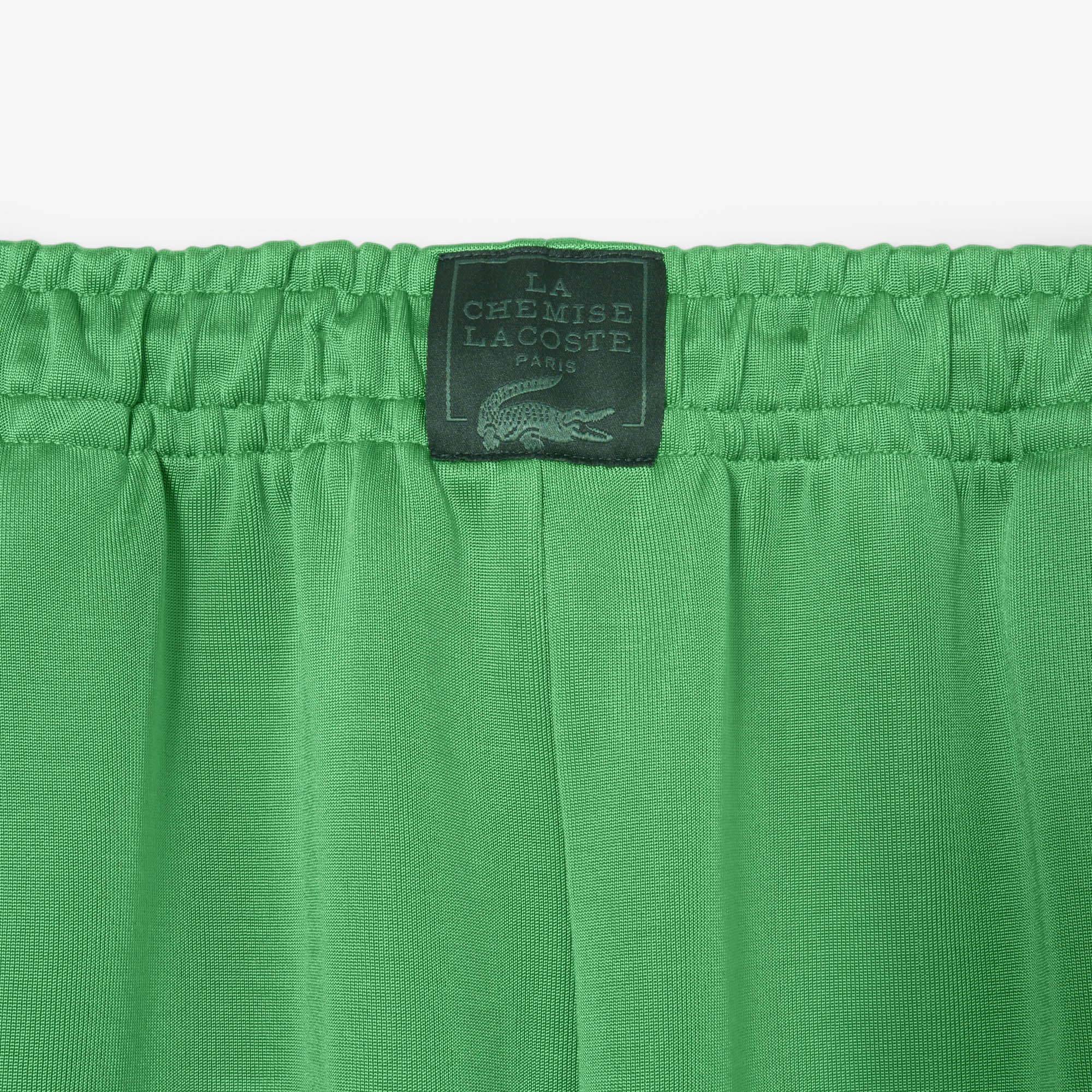 SS25 RUNWAY Kadın Oversize Fit Saten Yeşil Bermuda Şort