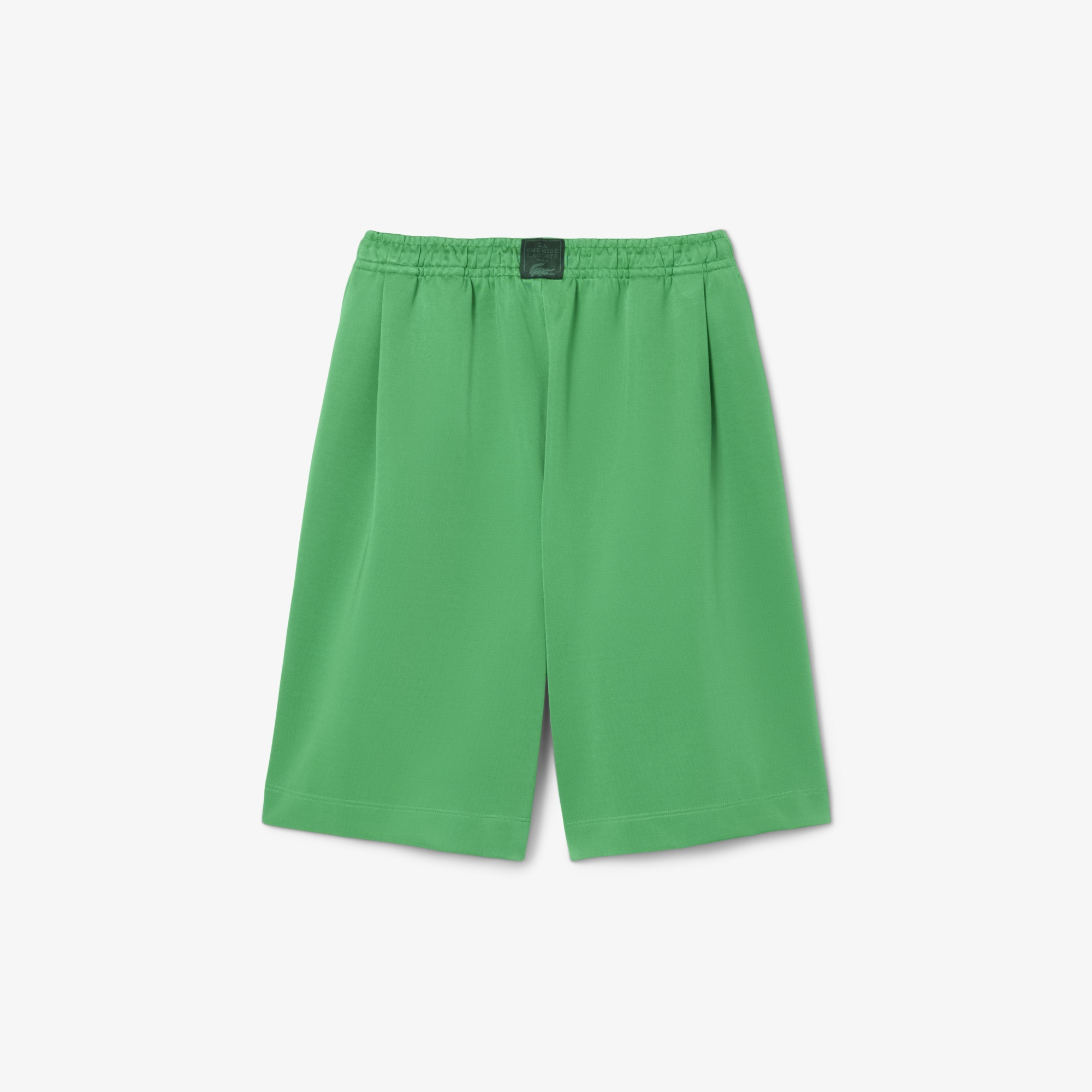 SS25 RUNWAY Kadın Oversize Fit Saten Yeşil Bermuda Şort