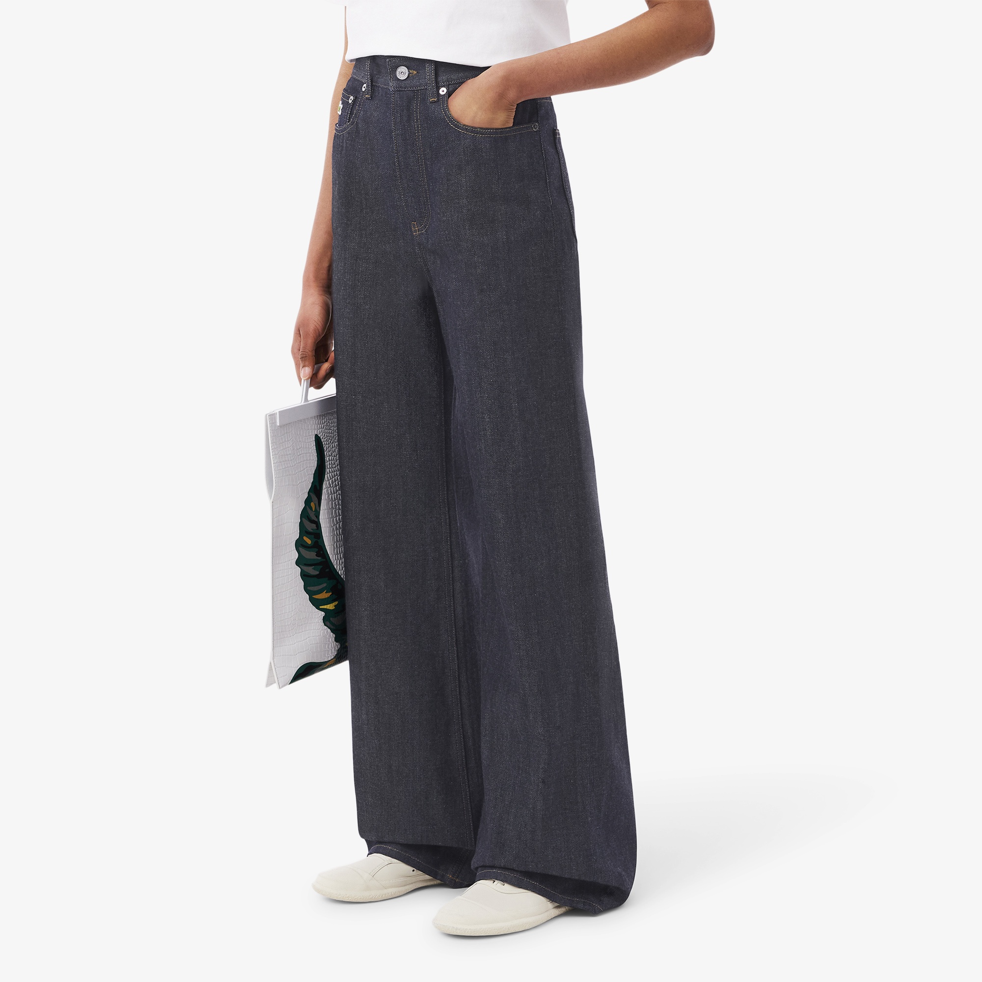 SS25 RUNWAY Kadın Wide Leg Mavi Jean Pantolon