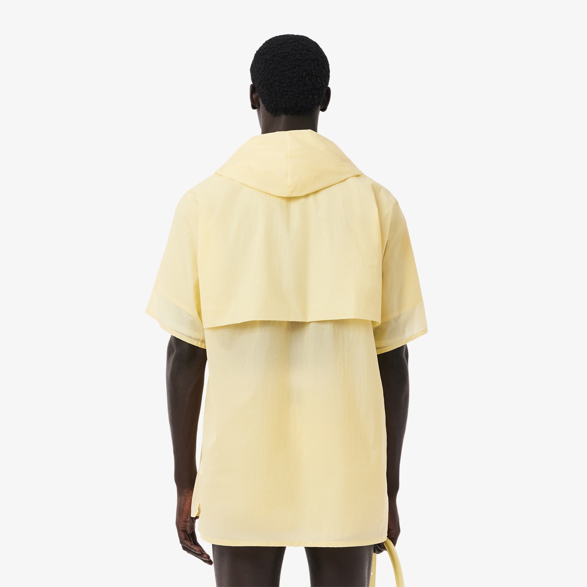 Lacoste SS25 RUNWAY Erkek Kısa Kollu Kapüşonlu Sarı Rüzgarlık