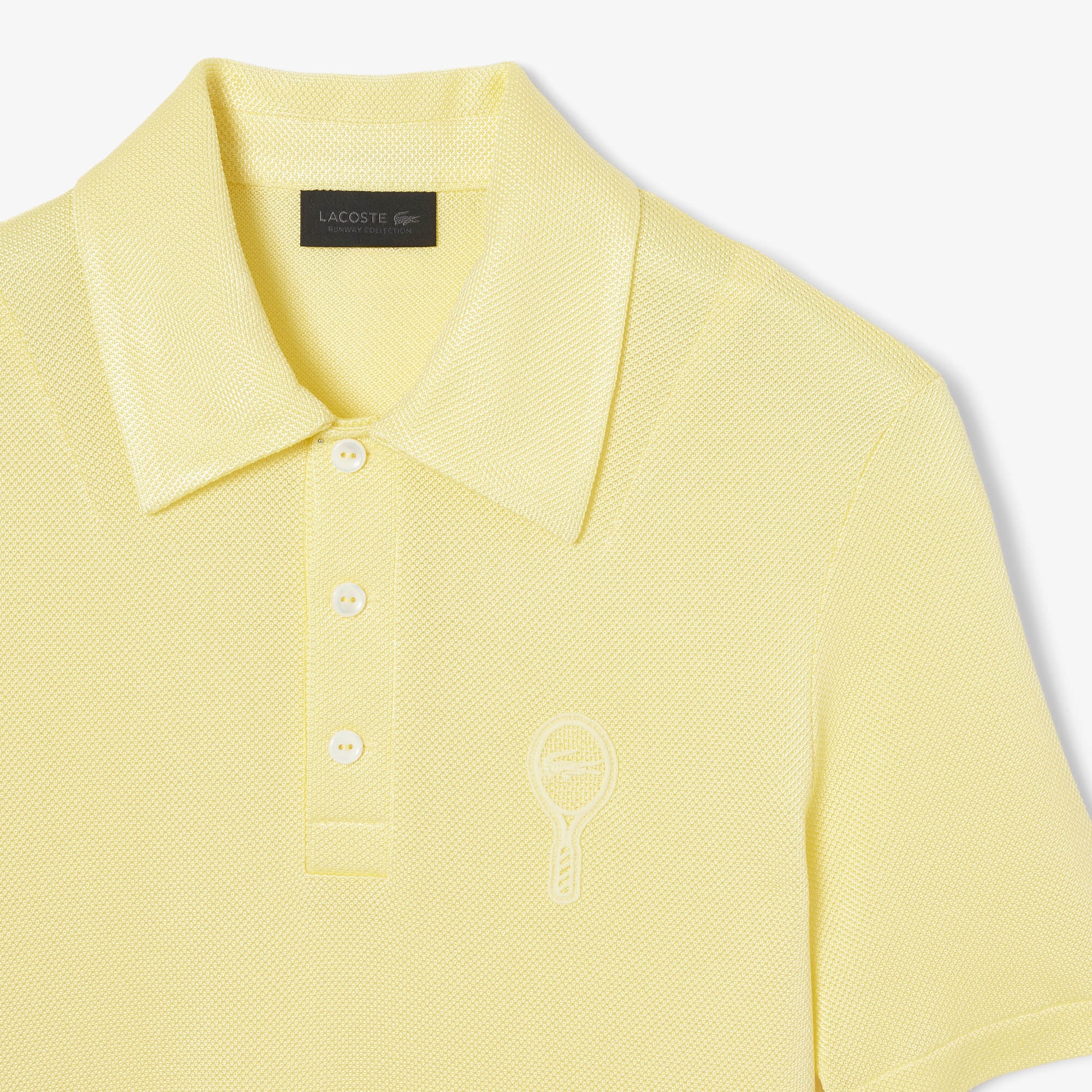 SS25 RUNWAY Erkek Regular Fit Saten Sarı Polo