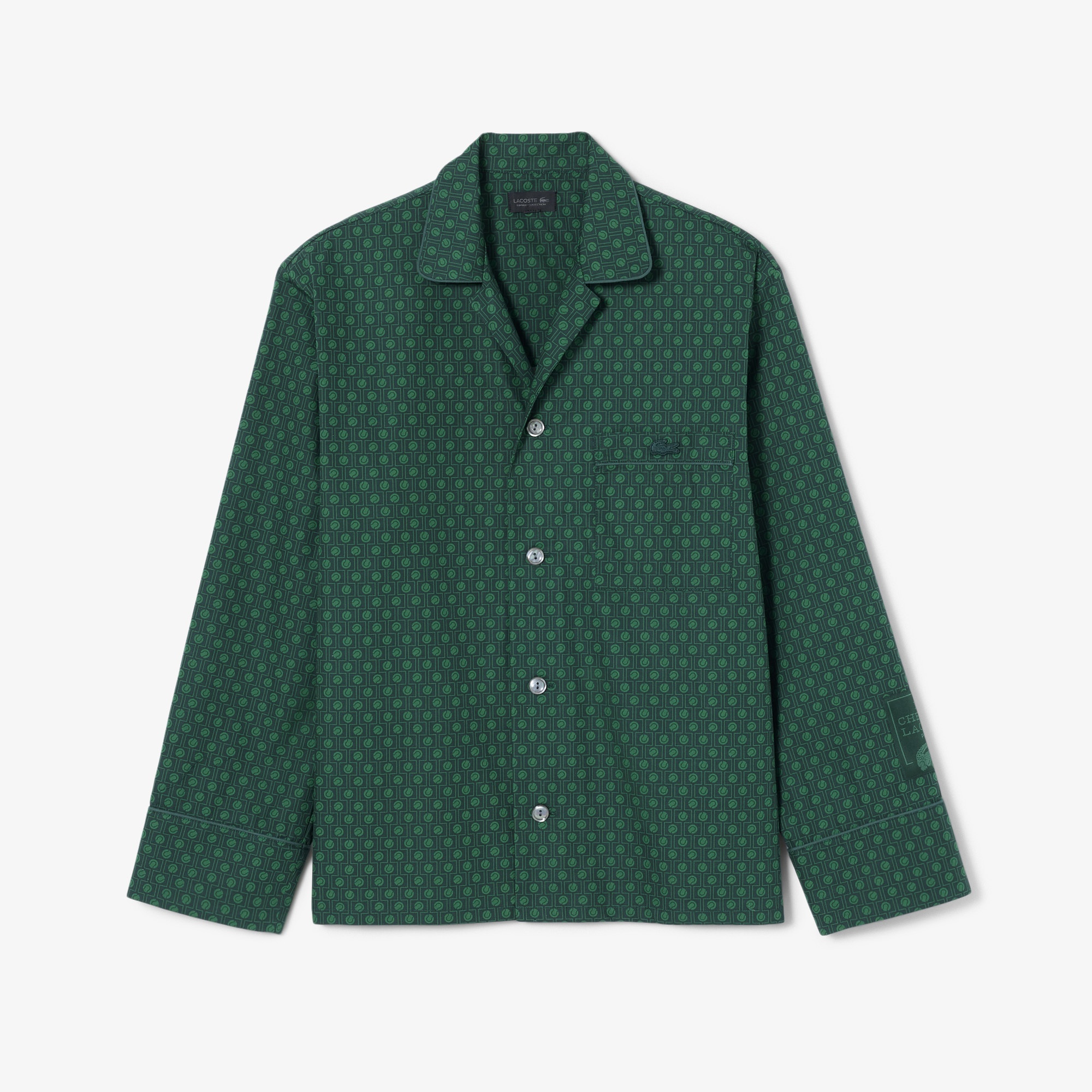 SS25 RUNWAY Erkek Desenli Yeşil Gömlek