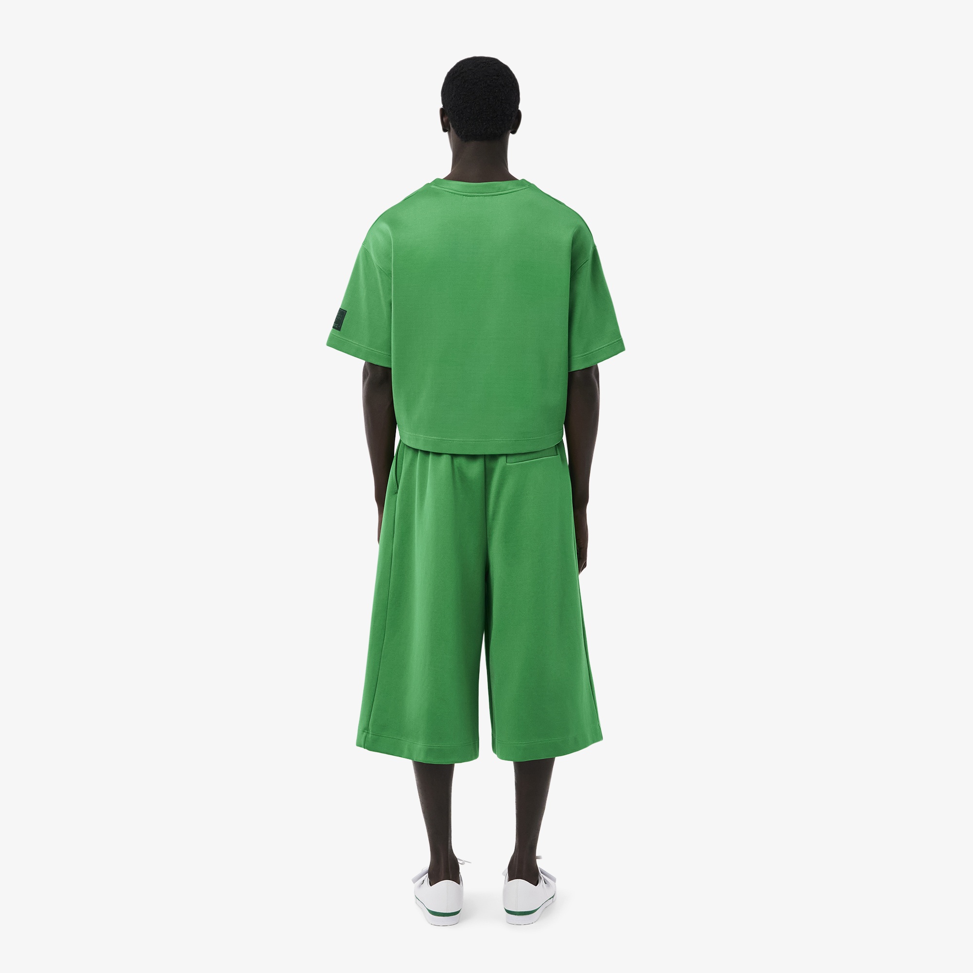 SS25 RUNWAY Erkek Oversize Fit Saten Yeşil Bermuda Şort