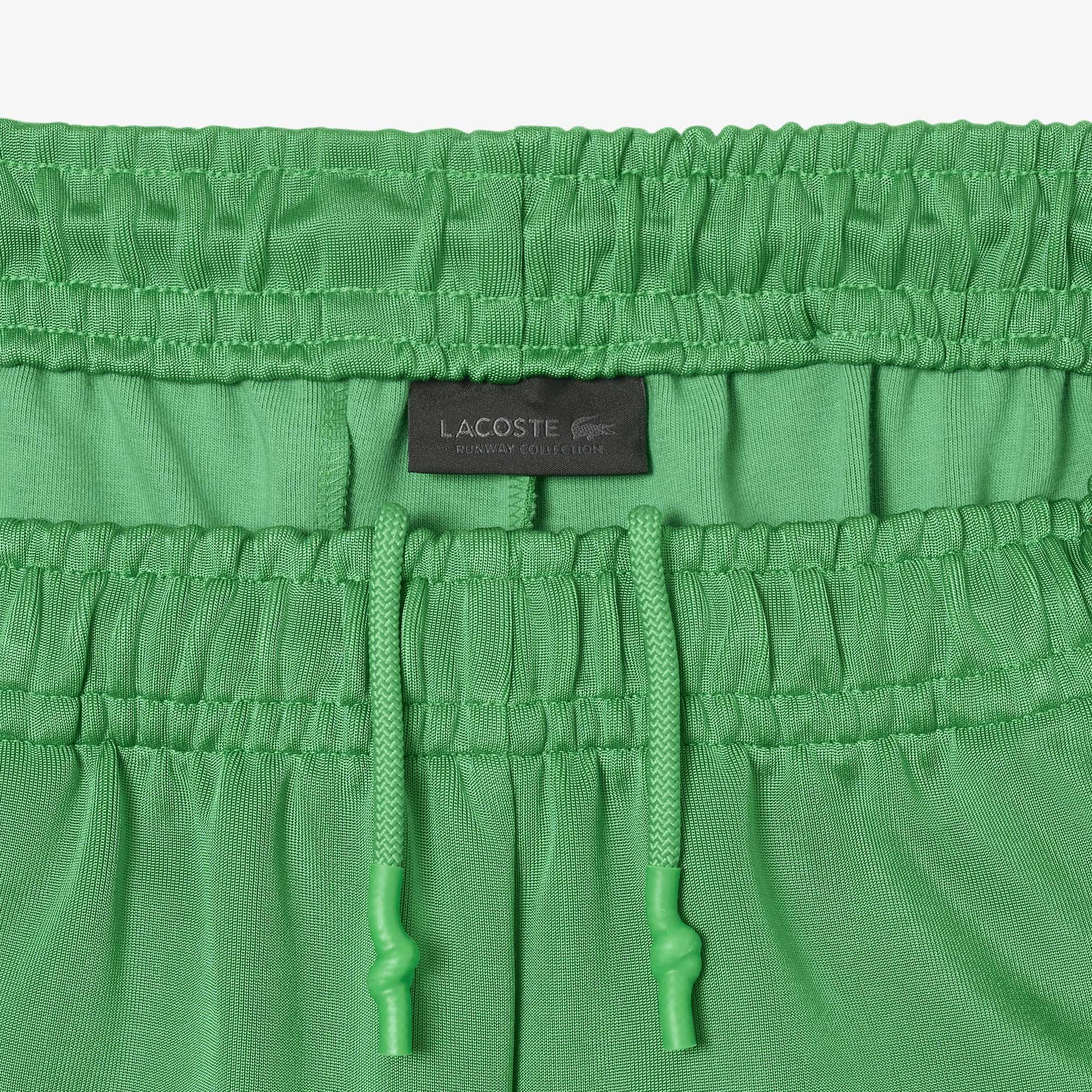 SS25 RUNWAY Erkek Oversize Fit Saten Yeşil Bermuda Şort