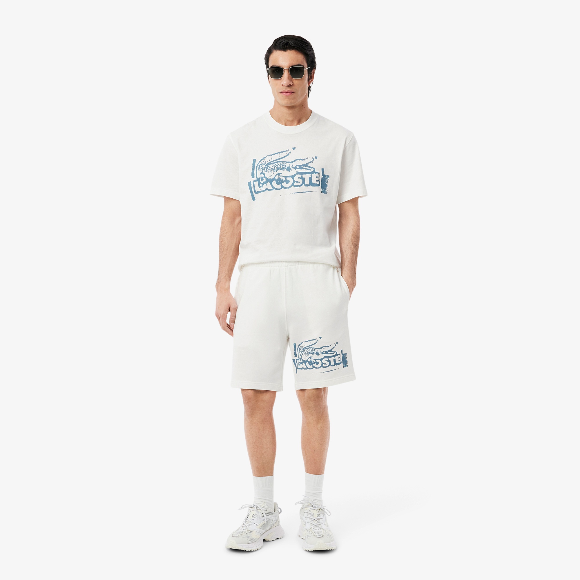 Lacoste Erkek Regular Fit Baskılı Bej Şort