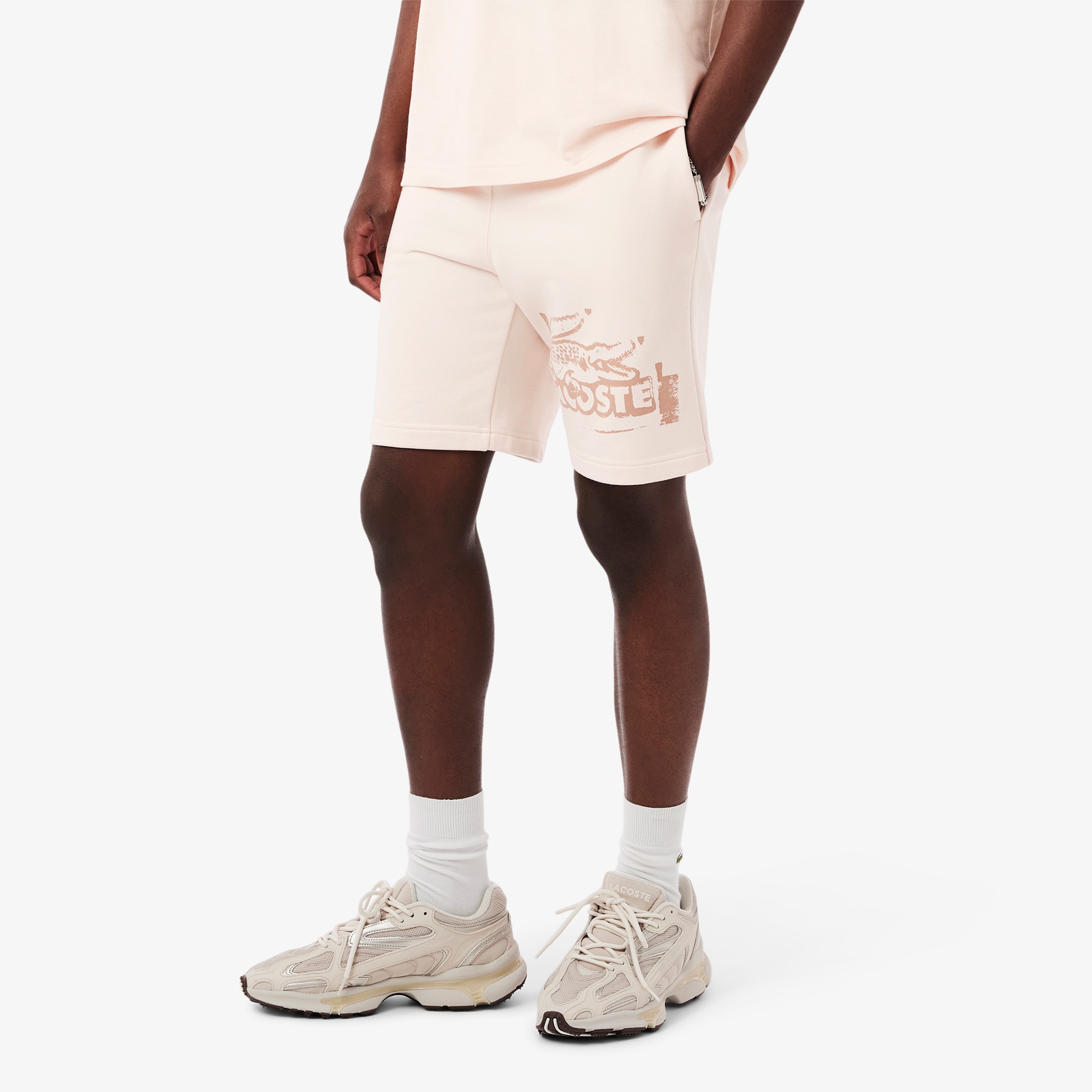 Lacoste Erkek Regular Fit Baskılı Bej Şort