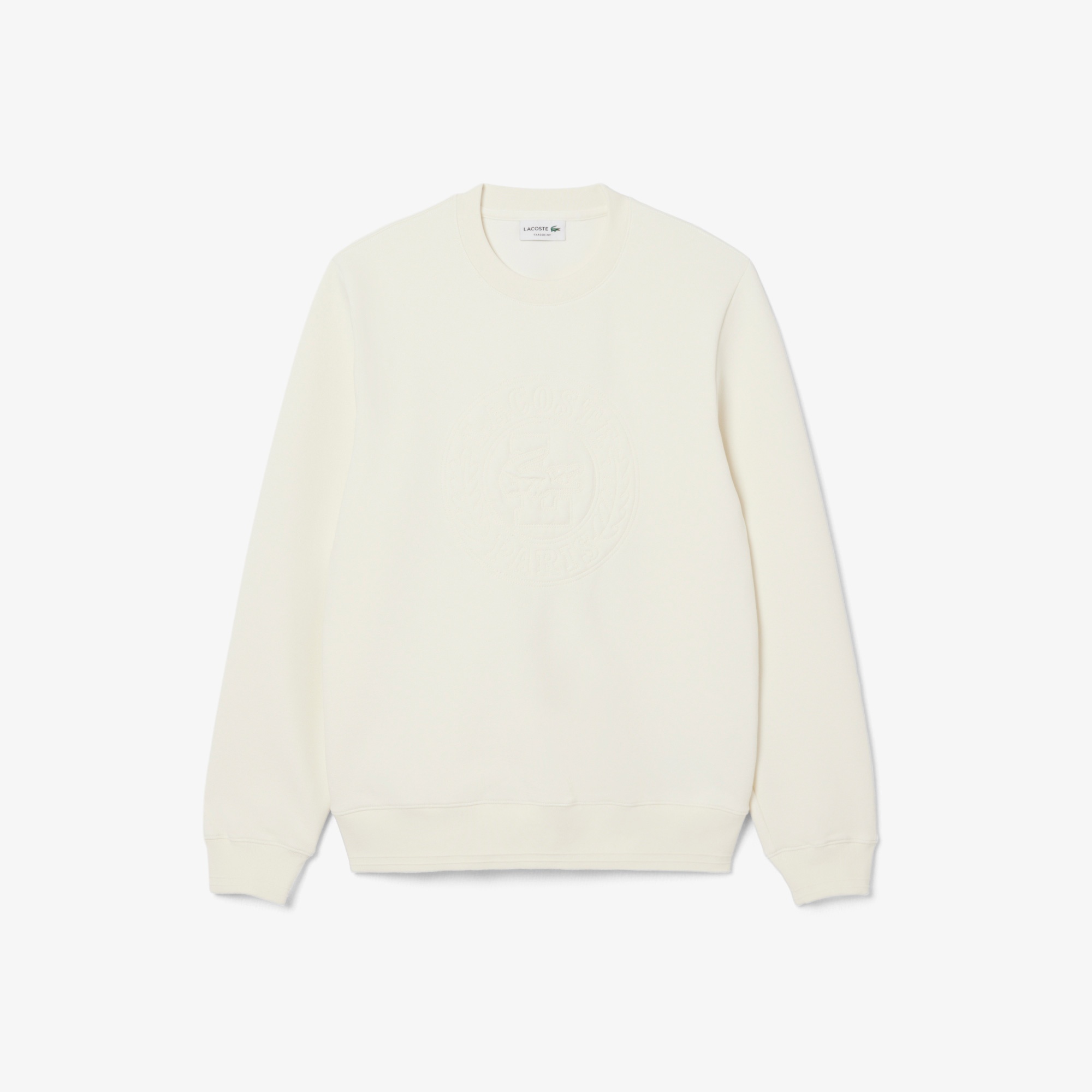 Lacoste Erkek Classic Fit Bisiklet Yaka Beyaz Sweatshirt