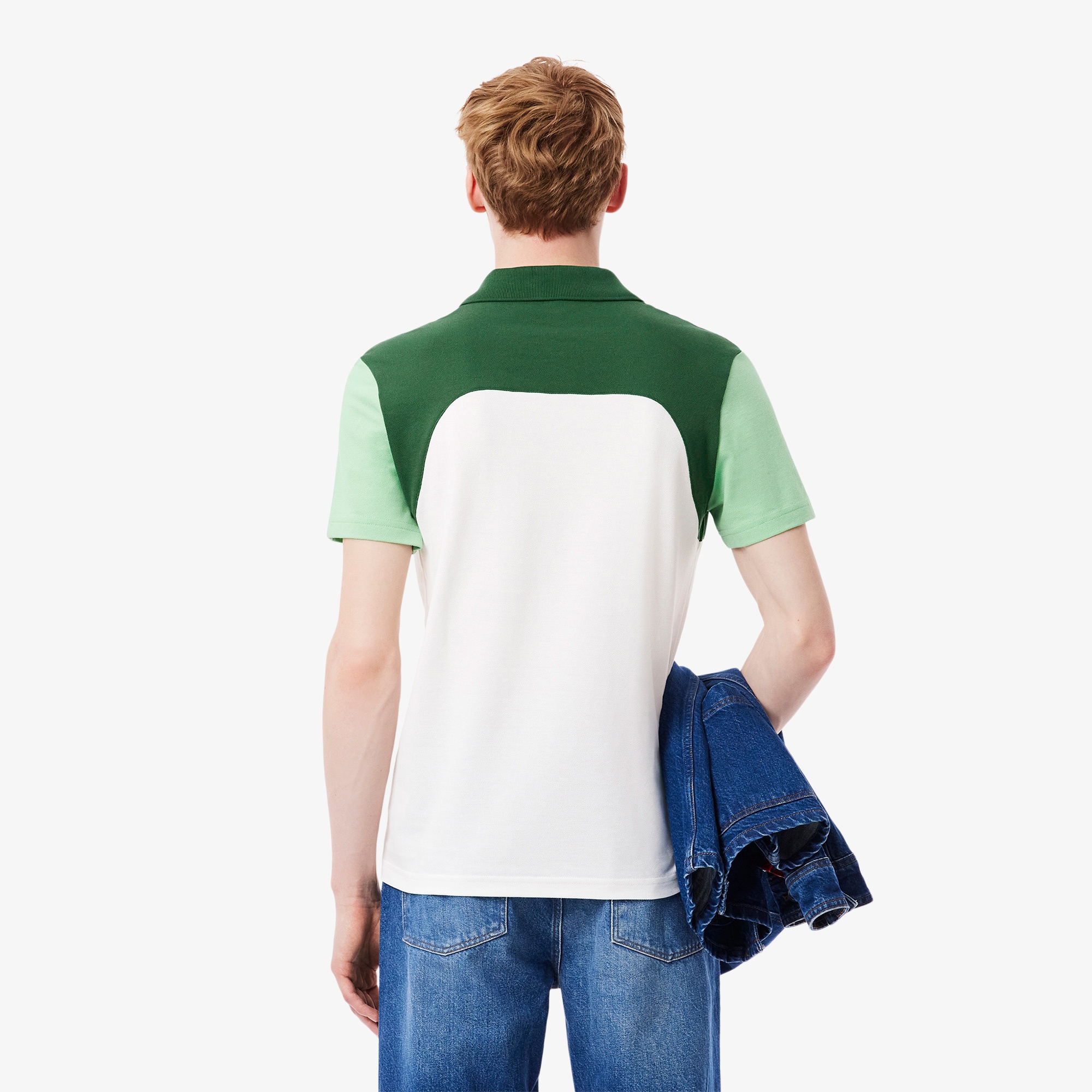 Lacoste Erkek Regular Fit Renk Bloklu Beyaz Polo