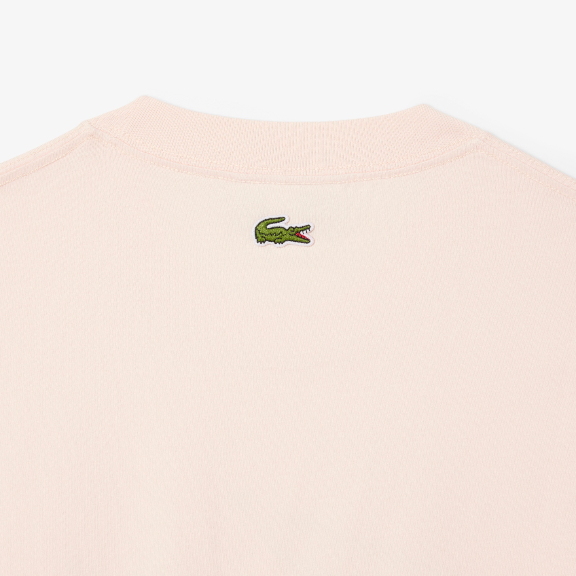 Lacoste Erkek Classic Fit Bisiklet Yaka Baskılı Pembe T-Shirt