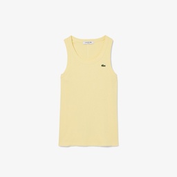 Kadın Slim Fit Kolsuz Sarı T-Shirt Sarı