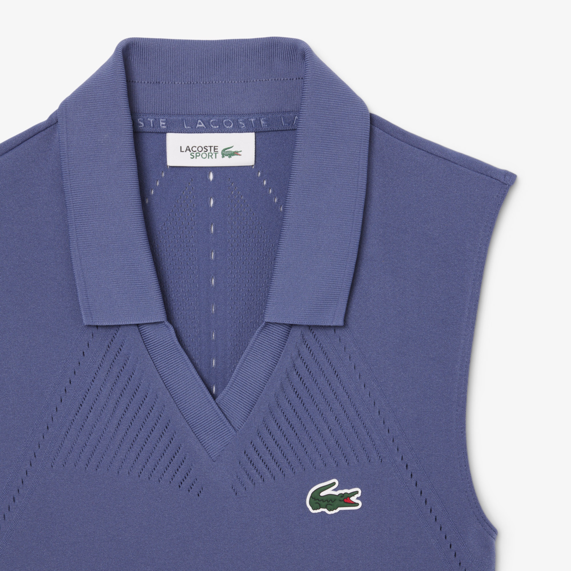 Lacoste Kadın Kolsuz V Yaka Lacivert Elbise