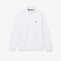 Lacoste Erkek Classic Fit Yarım Fermuarlı Beyaz Sweatshirt Beyaz