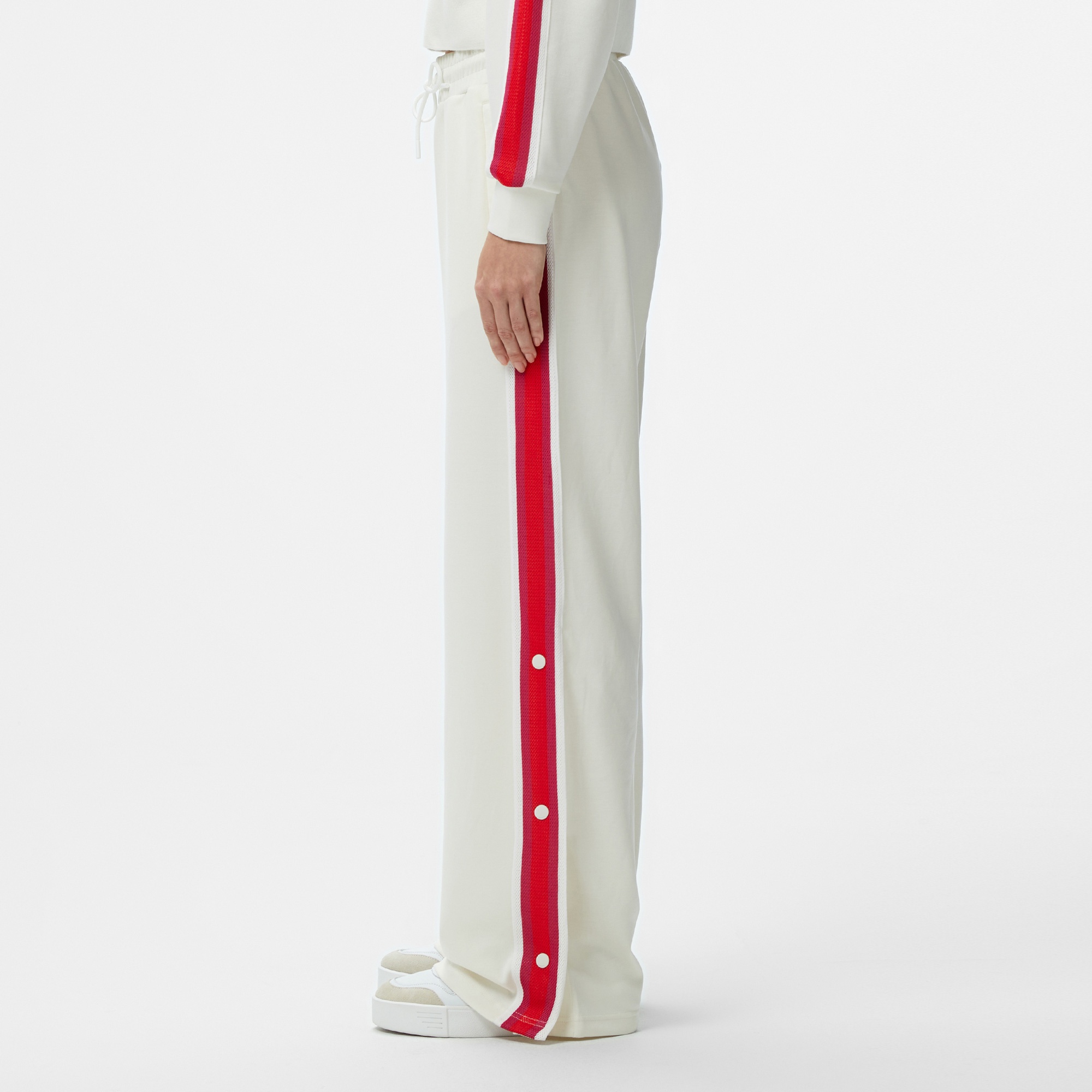 Lacoste Kadın Relaxed Fit Renk Bloklu Beyaz Eşofman Altı