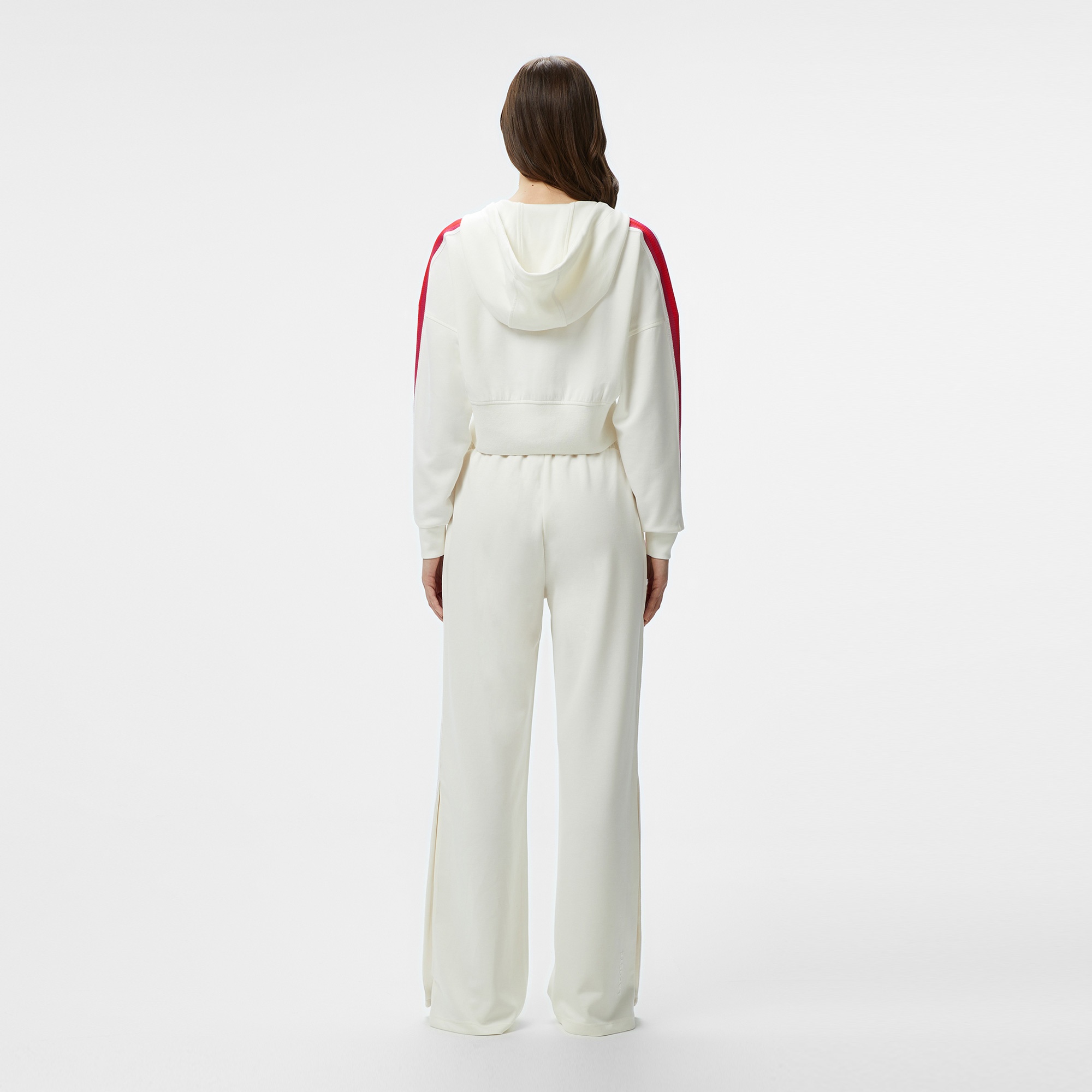 Lacoste Kadın Relaxed Fit Renk Bloklu Beyaz Eşofman Altı