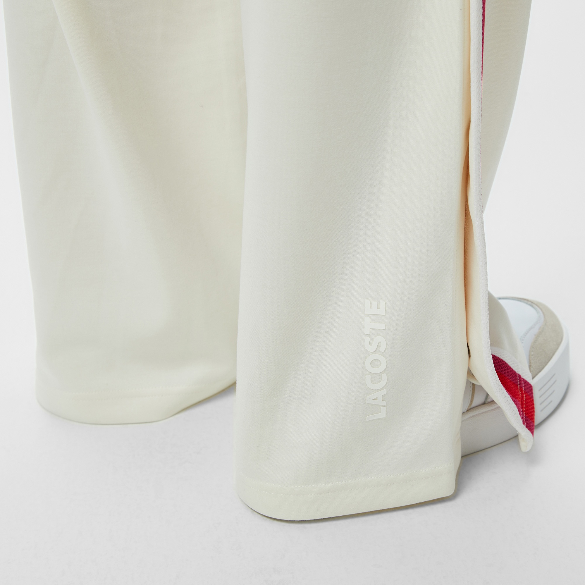 Lacoste Kadın Relaxed Fit Renk Bloklu Beyaz Eşofman Altı