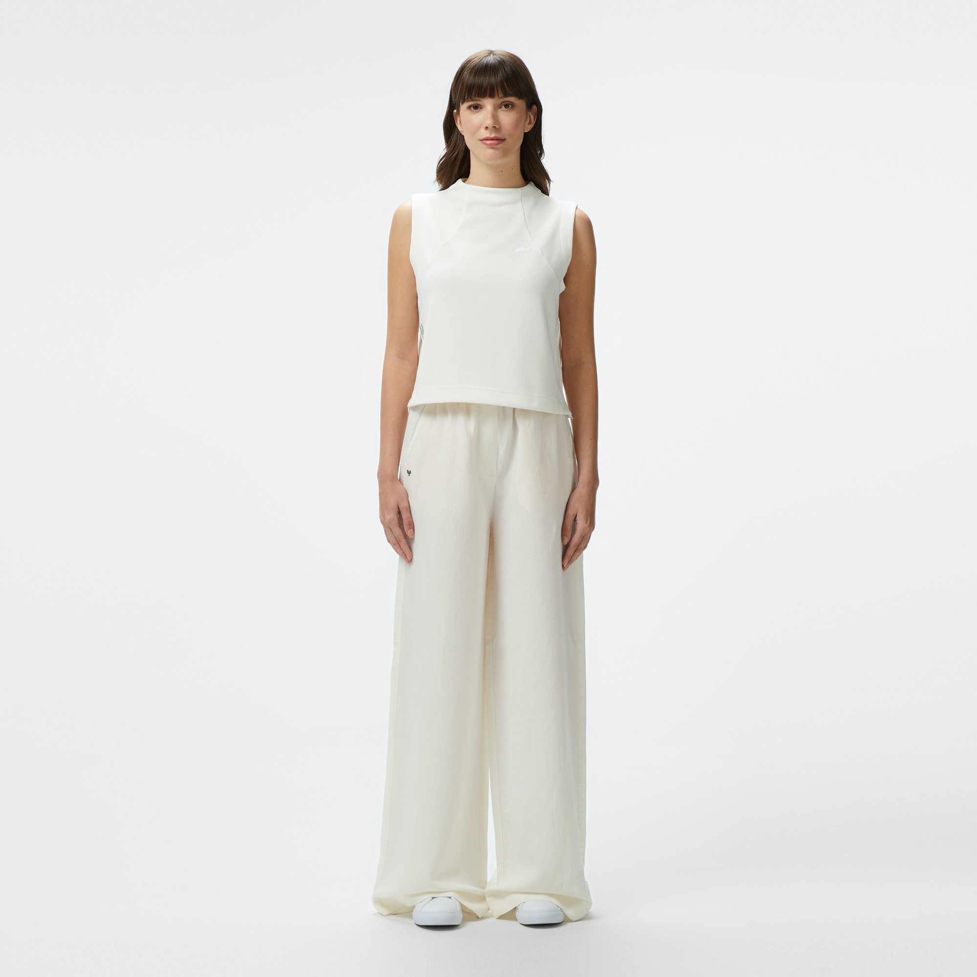 Lacoste Kadın Relaxed Fit Beyaz Pantolon