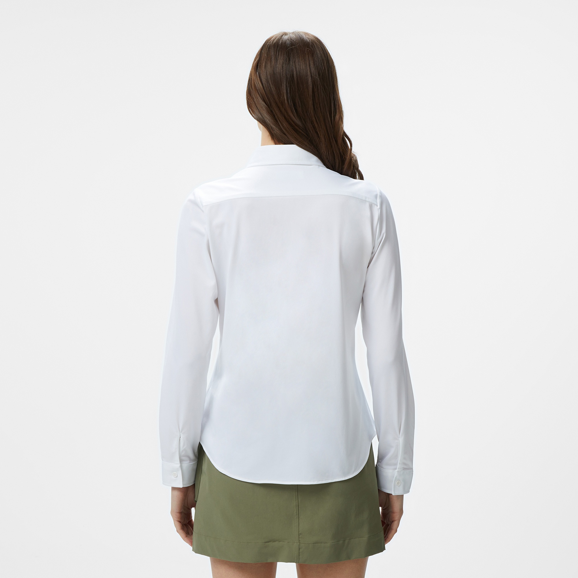 Lacoste Kadın Slim Fit Beyaz Gömlek